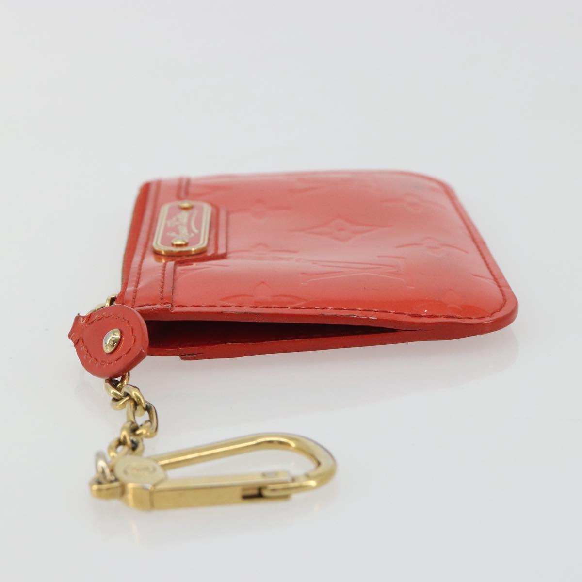 LOUIS VUITTON Vernis Pochette Cles NM Orenge Sunset M93638 LV Auth 192380