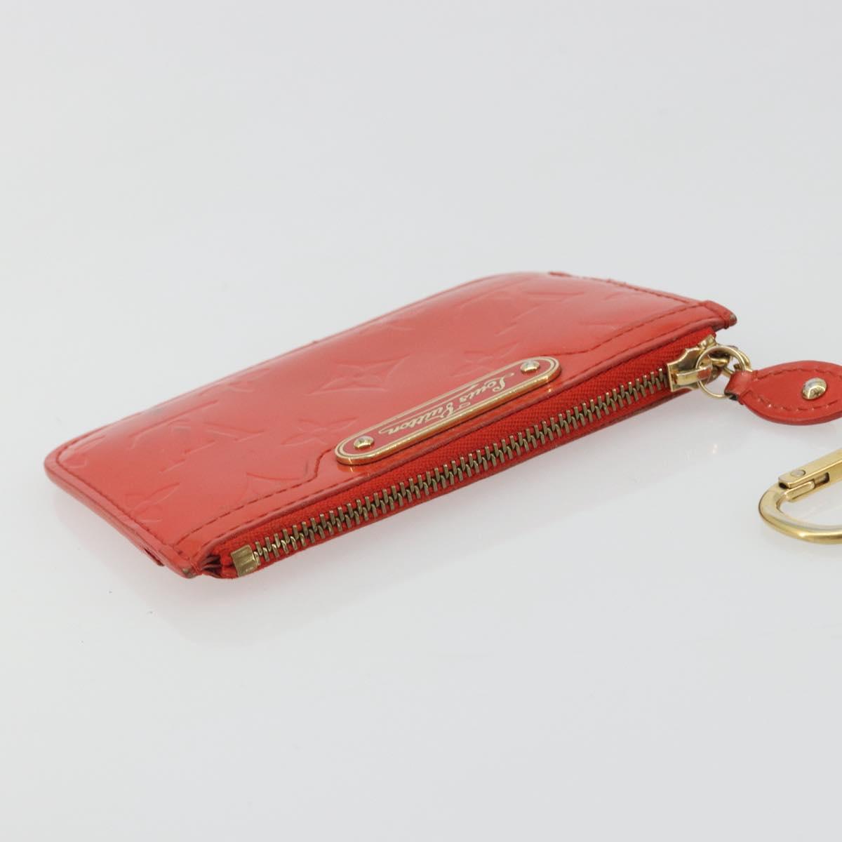 LOUIS VUITTON Vernis Pochette Cles NM Orenge Sunset M93638 LV Auth 192380
