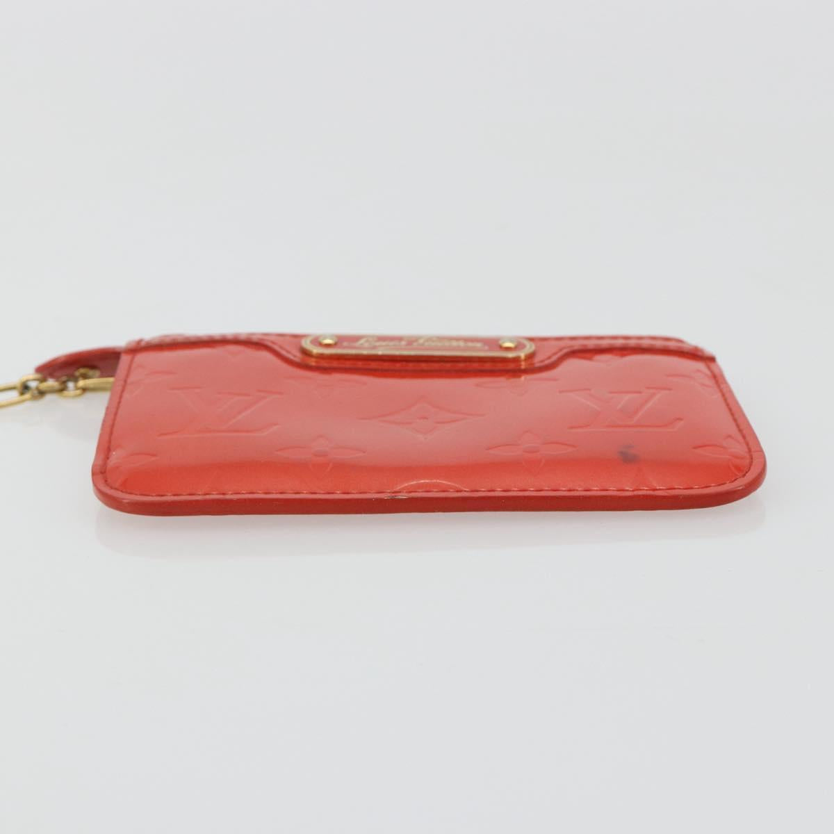 LOUIS VUITTON Vernis Pochette Cles NM Orenge Sunset M93638 LV Auth 192380