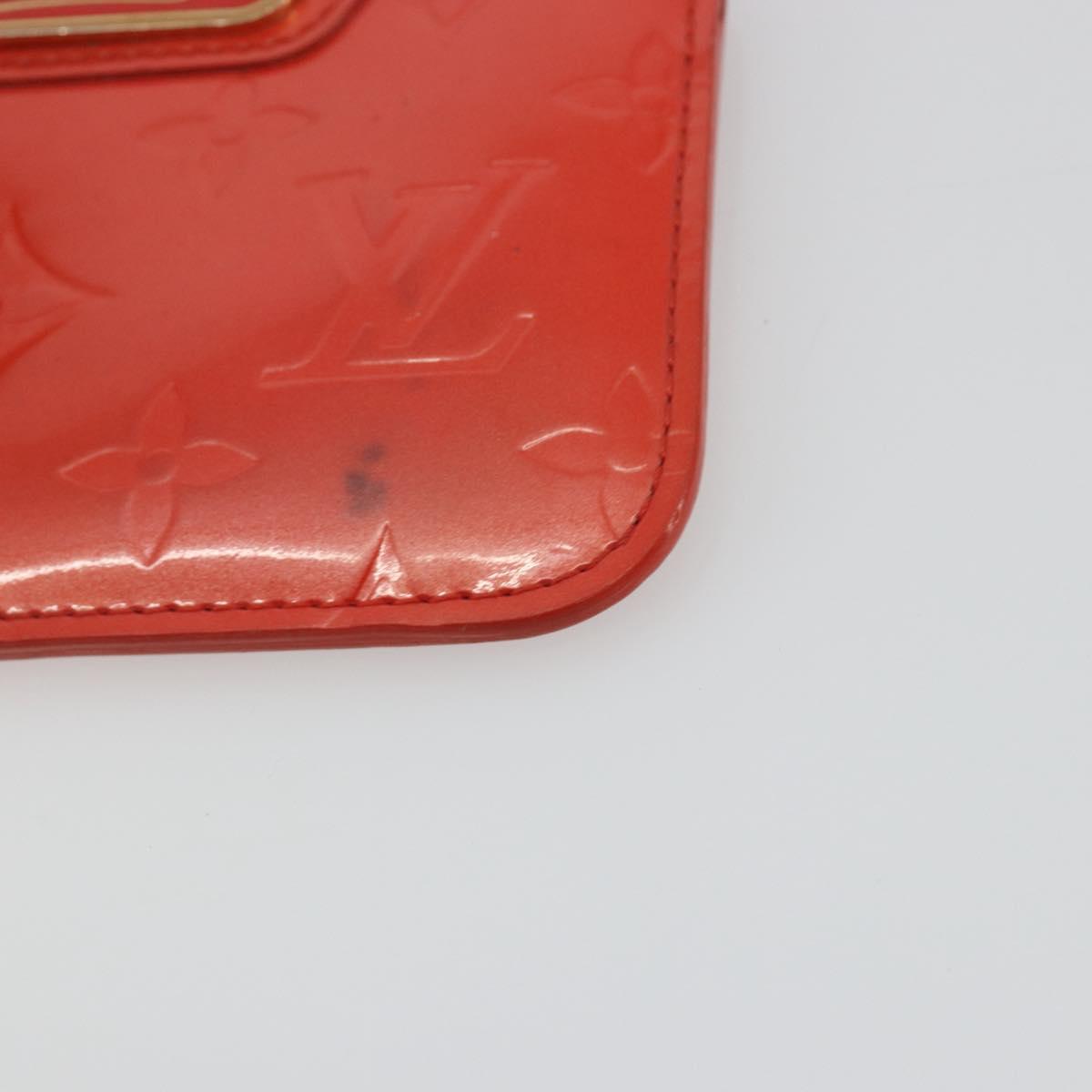 LOUIS VUITTON Vernis Pochette Cles NM Orenge Sunset M93638 LV Auth 192380