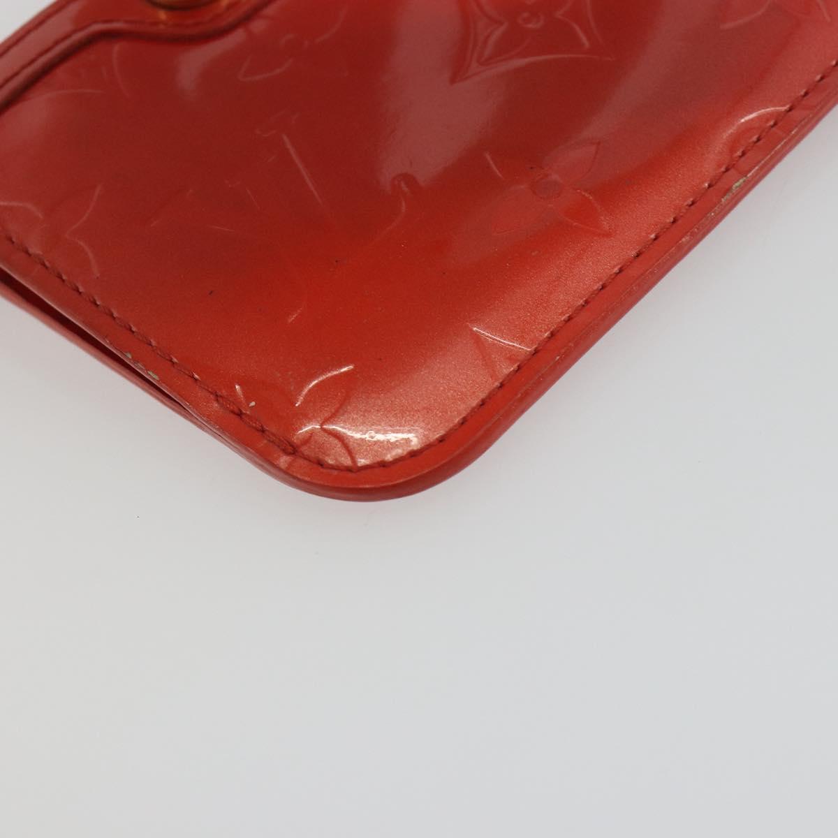 LOUIS VUITTON Vernis Pochette Cles NM Orenge Sunset M93638 LV Auth 192380