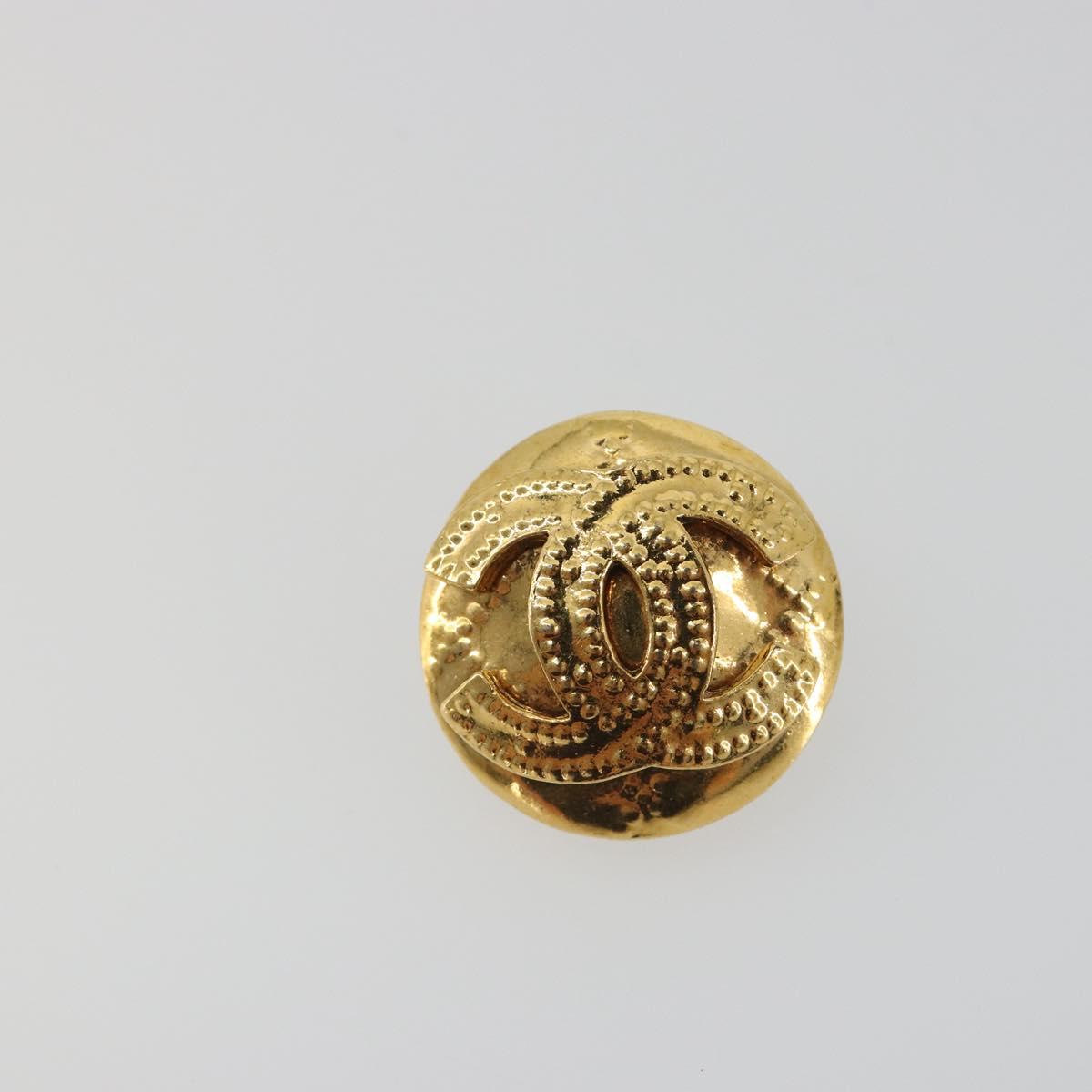 CHANEL COCO Mark Earring Metal Gold Tone CC Auth 192384