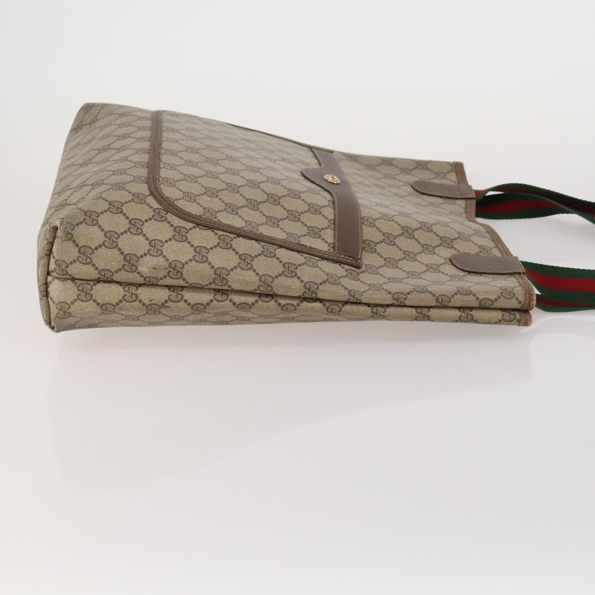 GUCCI GG Supreme Clutch Bag Tote Bag PVC Leather 2 Set Beige Gold Auth 192415