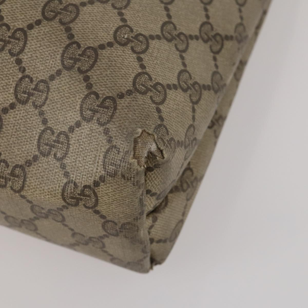GUCCI GG Supreme Clutch Bag Tote Bag PVC Leather 2 Set Beige Gold Auth 192415