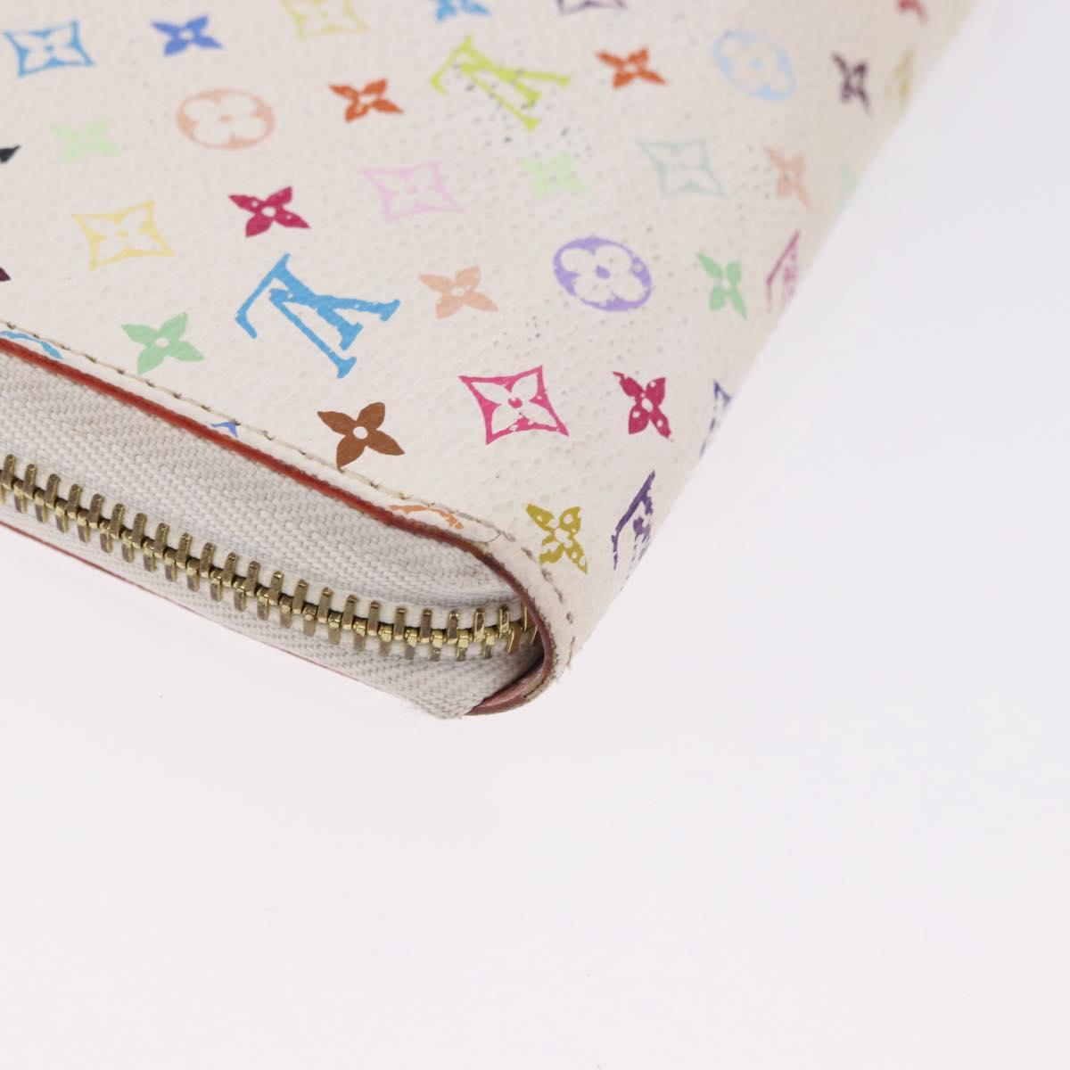 LOUIS VUITTON Monogram Multicolor Zippy Wallet White M60241 LV Auth 192417