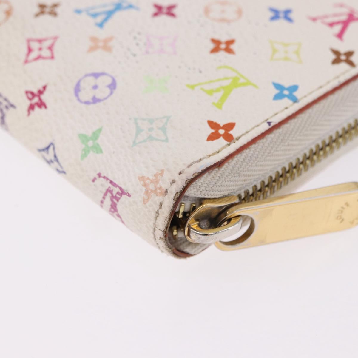 LOUIS VUITTON Monogram Multicolor Zippy Wallet White M60241 LV Auth 192417