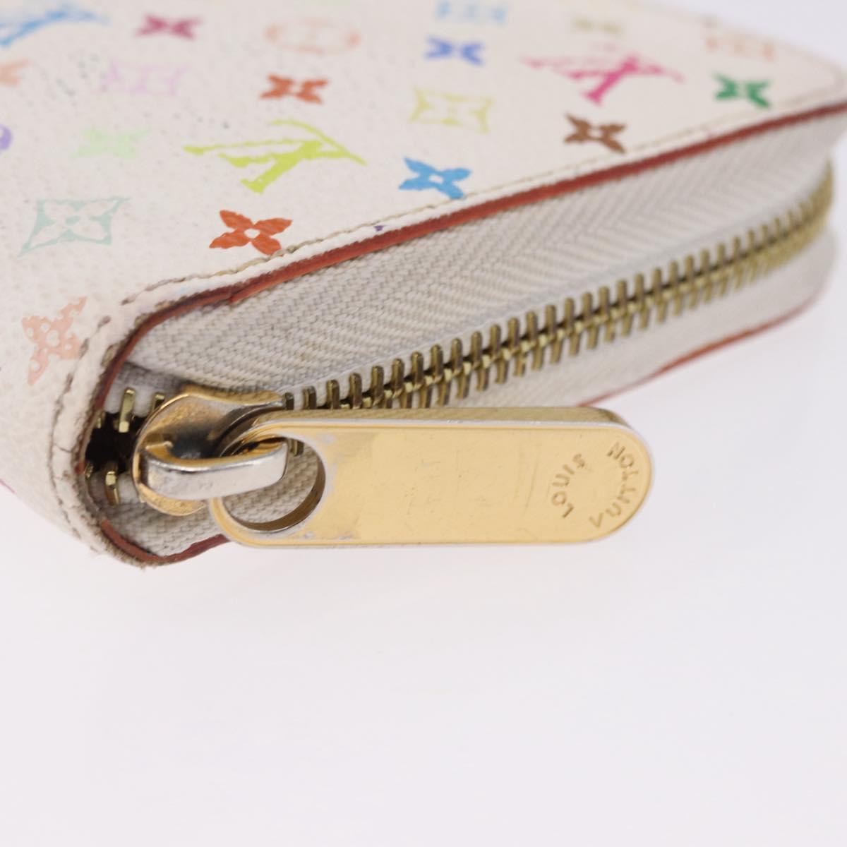 LOUIS VUITTON Monogram Multicolor Zippy Wallet White M60241 LV Auth 192417