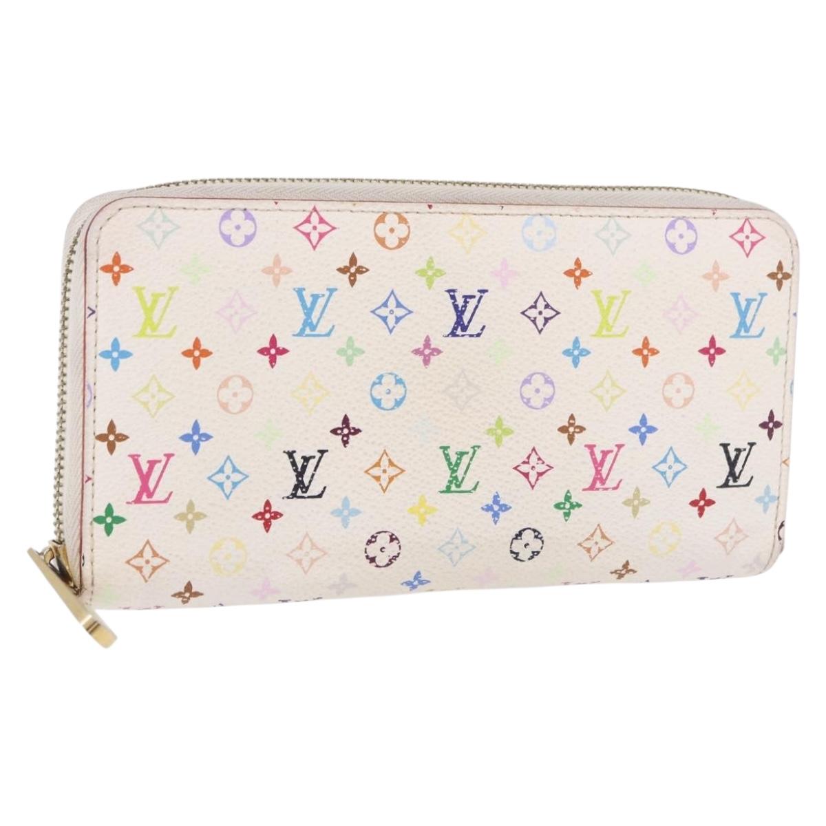 LOUIS VUITTON Monogram Multicolor Zippy Wallet White M60241 LV Auth 192417