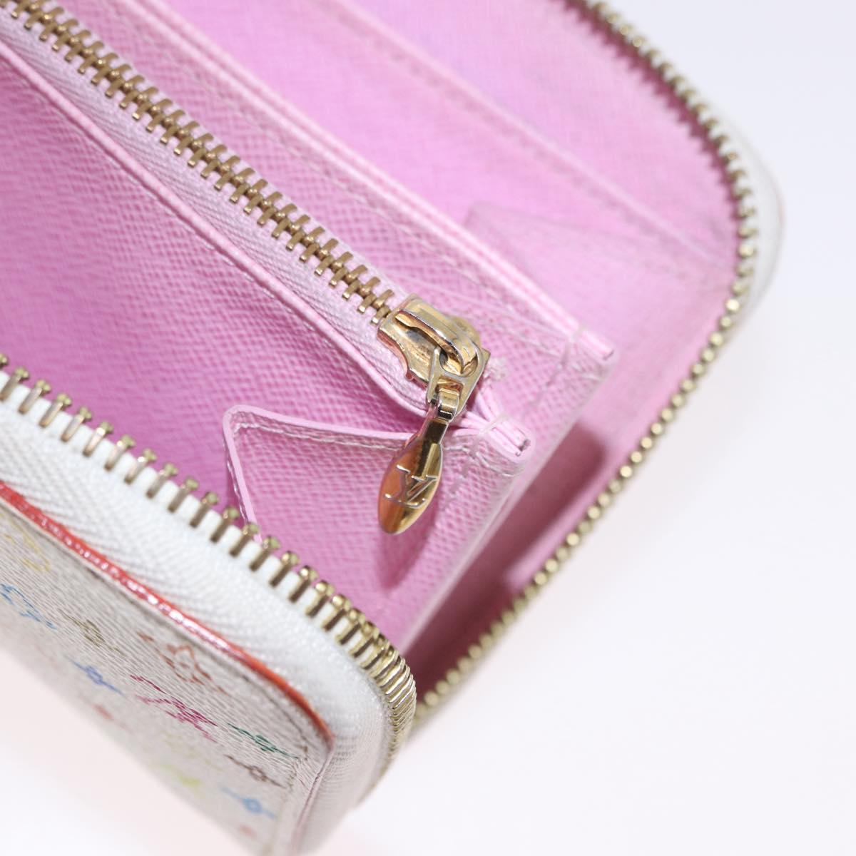 LOUIS VUITTON Monogram Multicolor Zippy Wallet White M60241 LV Auth 192417