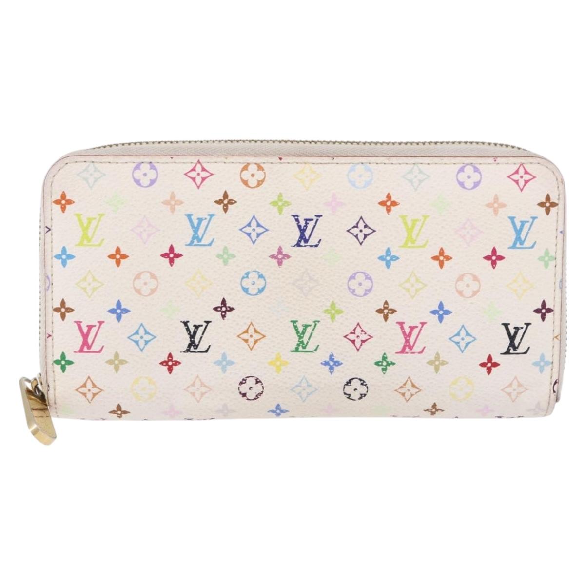 LOUIS VUITTON Monogram Multicolor Zippy Wallet White M60241 LV Auth 192417