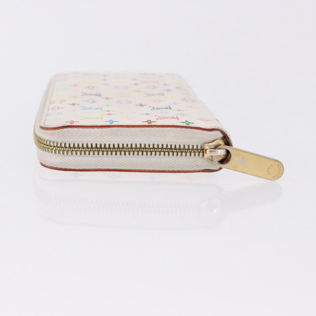 LOUIS VUITTON Monogram Multicolor Zippy Wallet White M60241 LV Auth 192417