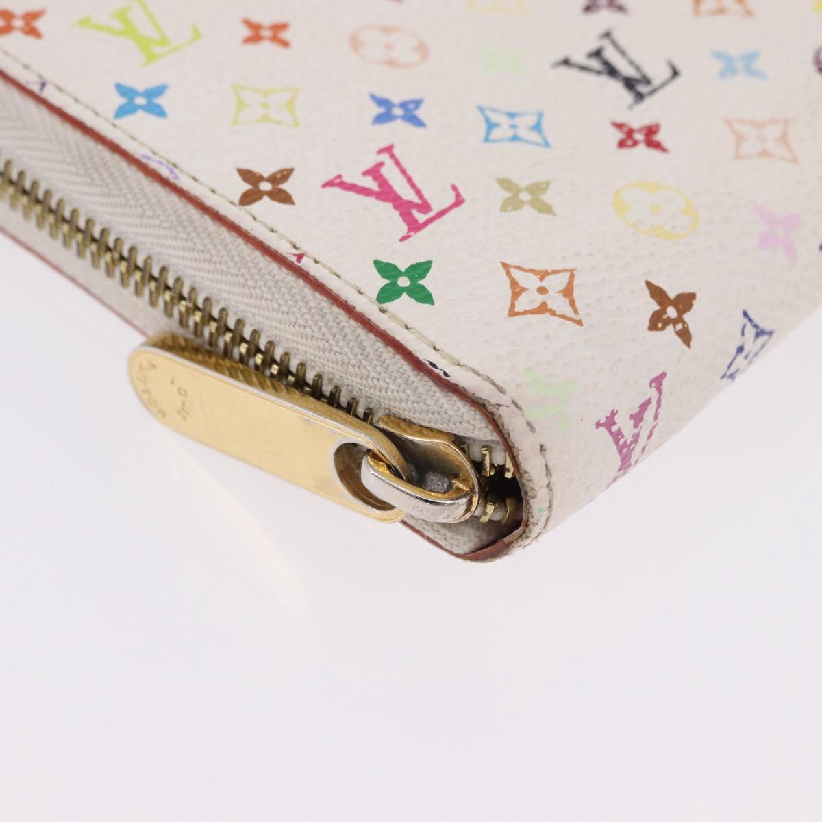 LOUIS VUITTON Monogram Multicolor Zippy Wallet White M60241 LV Auth 192417