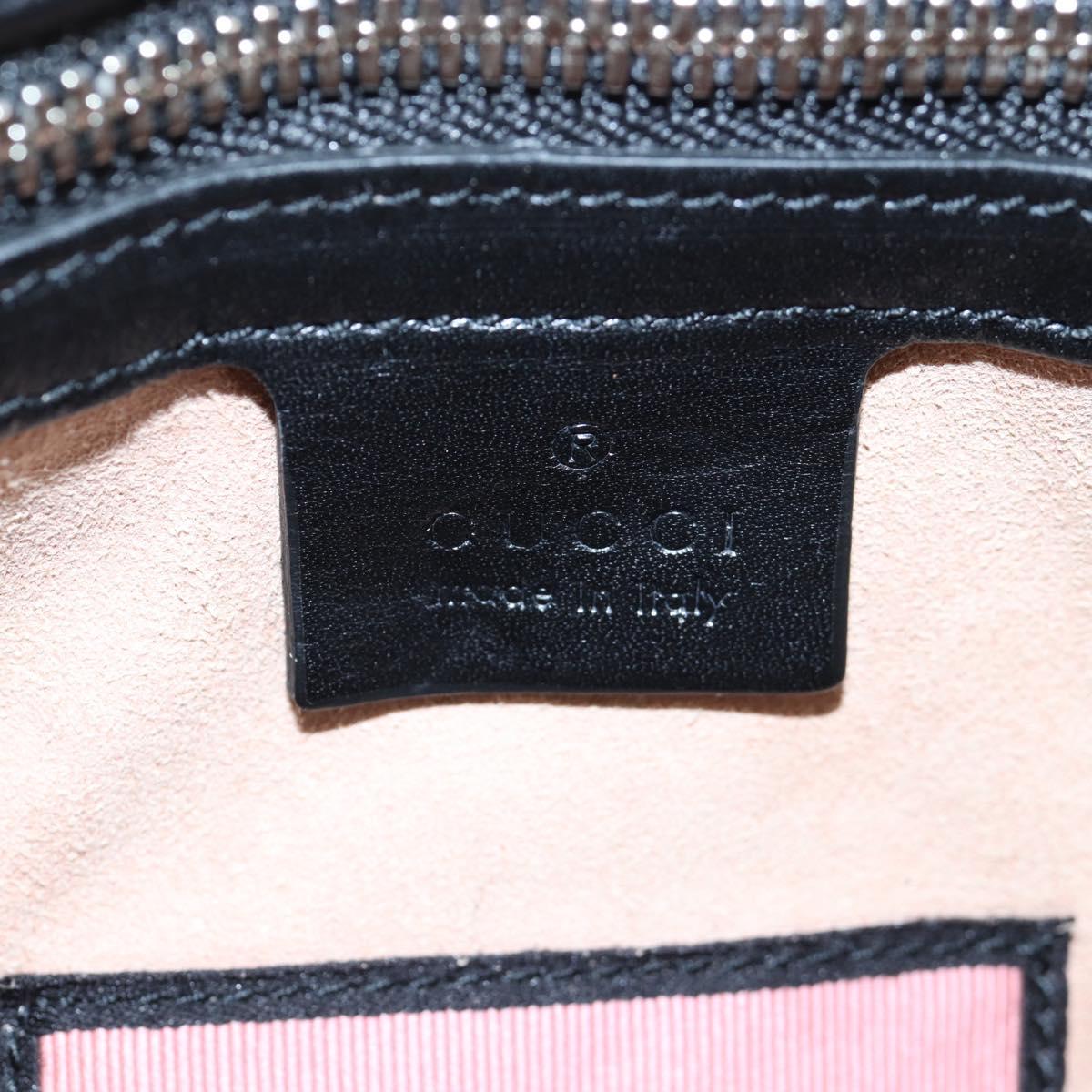 GUCCI Ghost Boston Bag Leather 2way Black Silver Auth 192424SAM