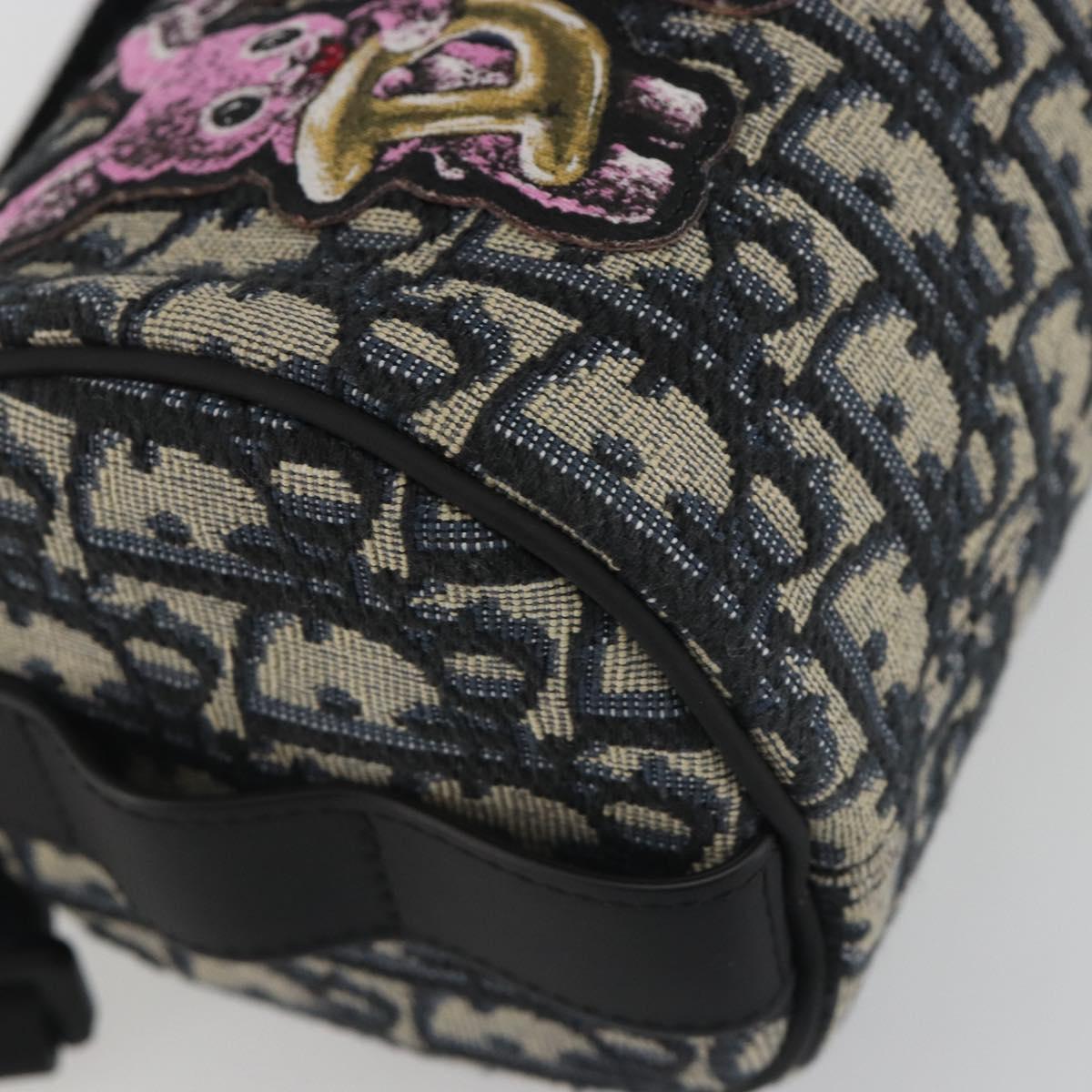 Christian Dior Trotter Canvas Shoulder Bag Navy Auth 192430M
