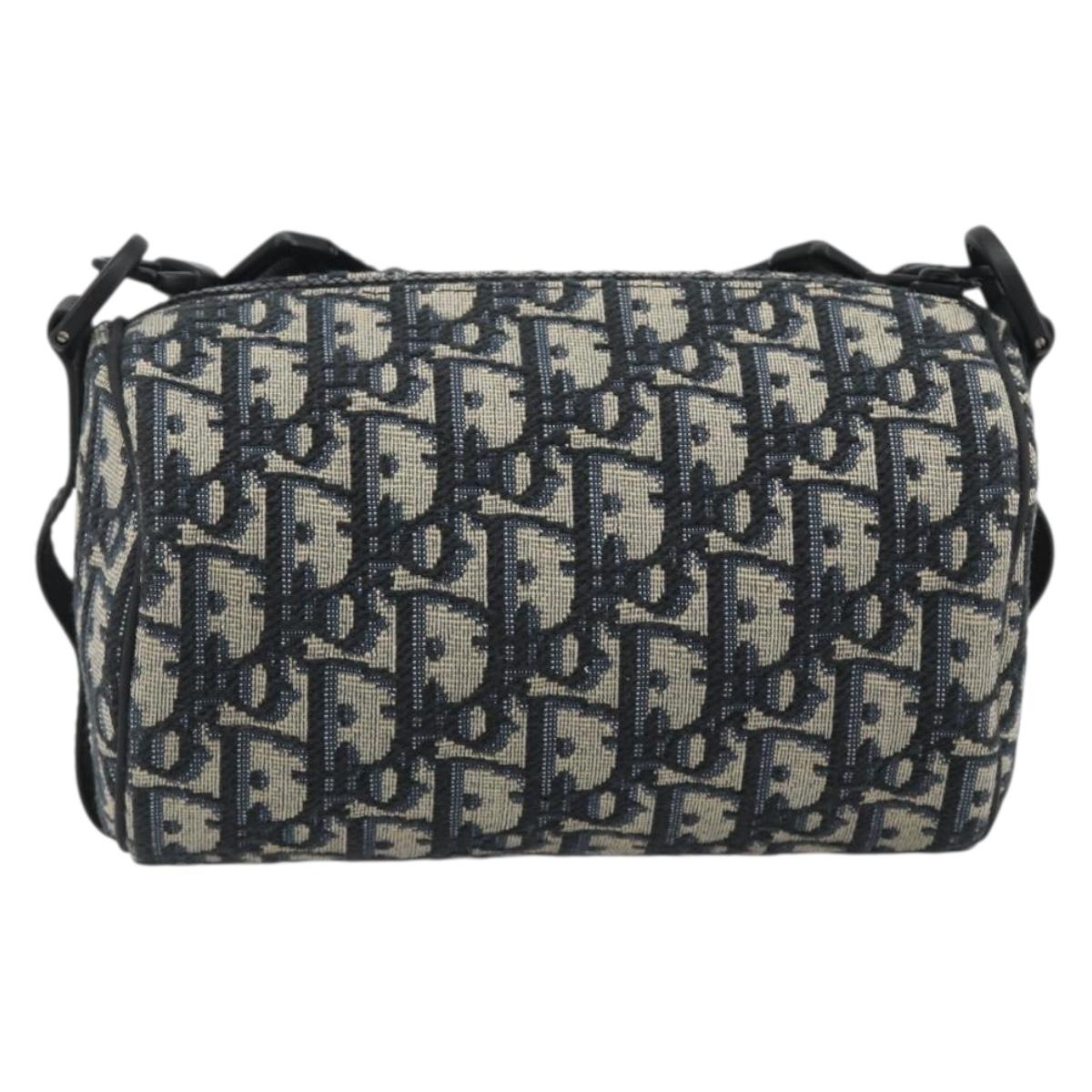 Christian Dior Trotter Canvas Shoulder Bag Navy Auth 192430M