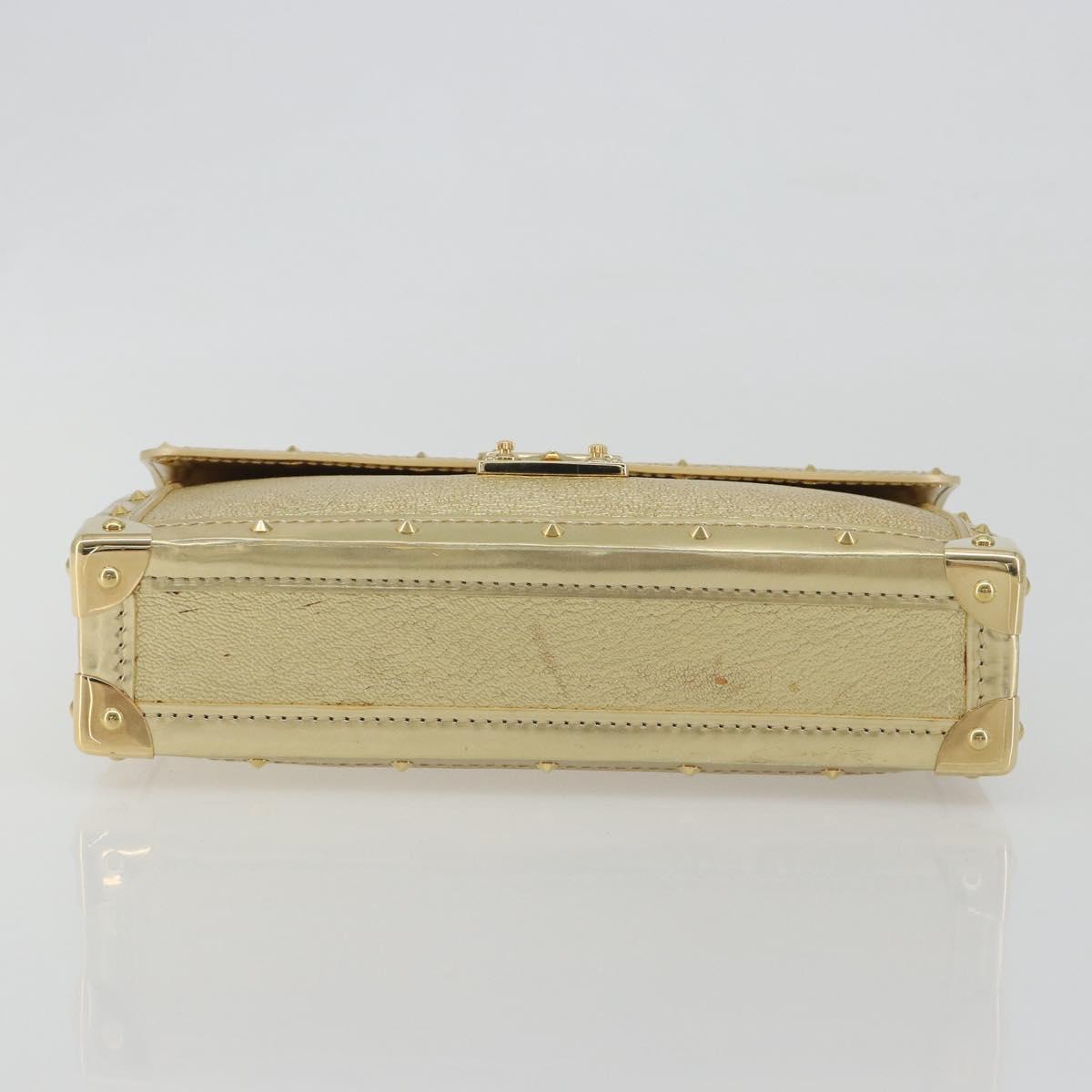 LOUIS VUITTON Suhari Emerble Shoulder Bag Leather Gold LV Auth 192434V