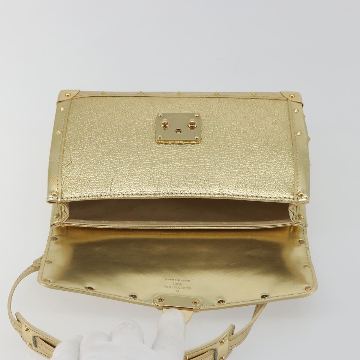 LOUIS VUITTON Suhari Emerble Shoulder Bag Leather Gold LV Auth 192434V