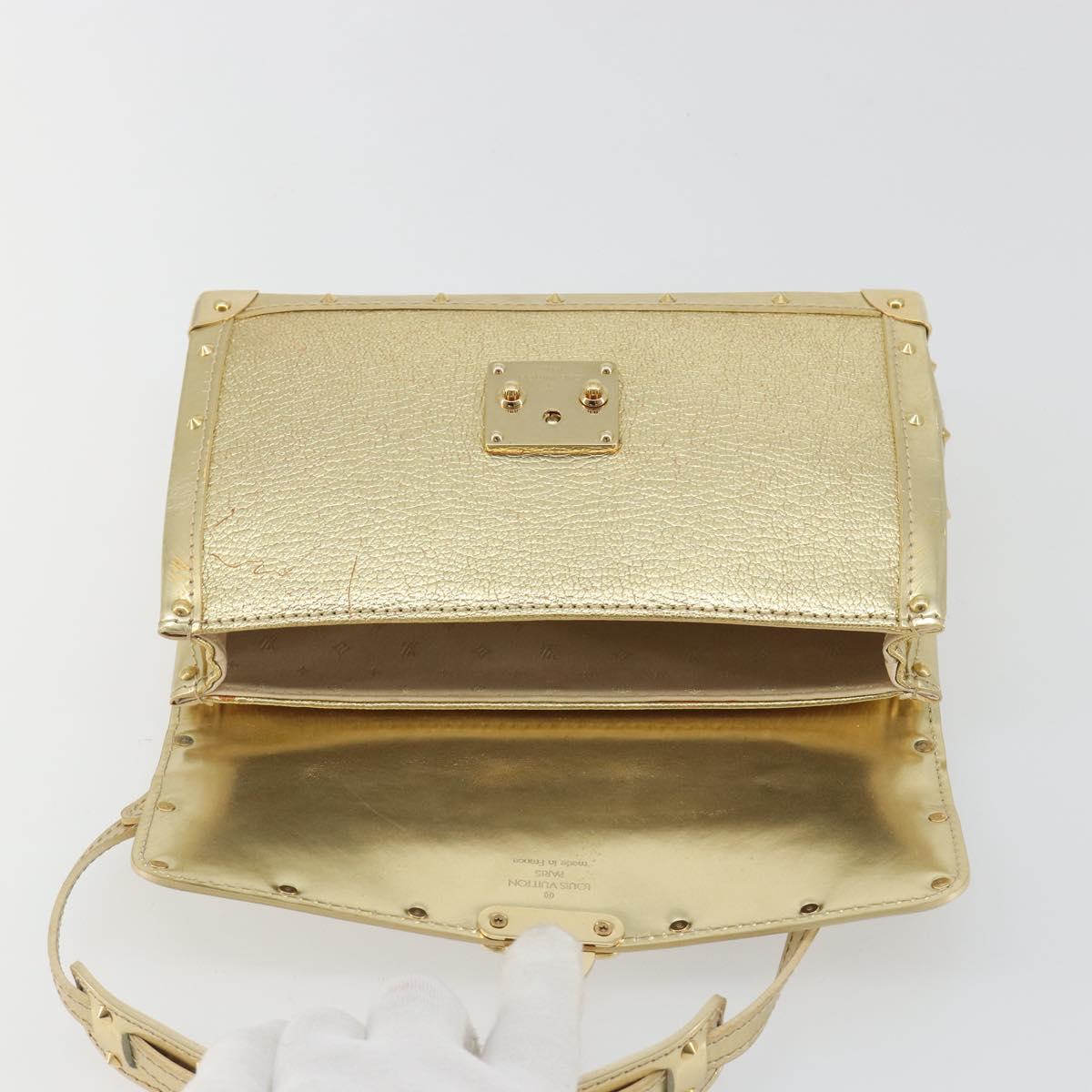 LOUIS VUITTON Suhari Emerble Shoulder Bag Leather Gold LV Auth 192434V
