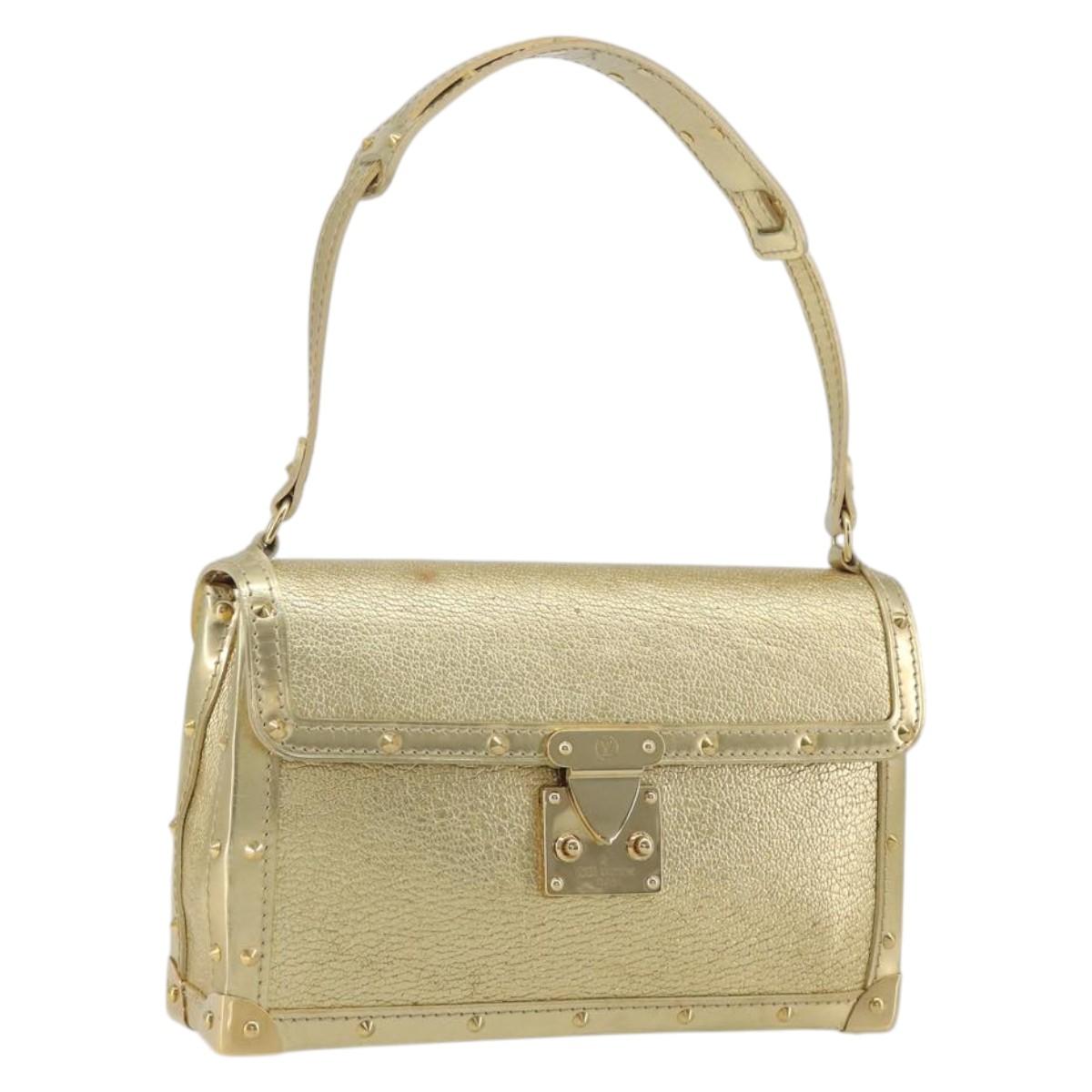 LOUIS VUITTON Suhari Emerble Shoulder Bag Leather Gold LV Auth 192434V