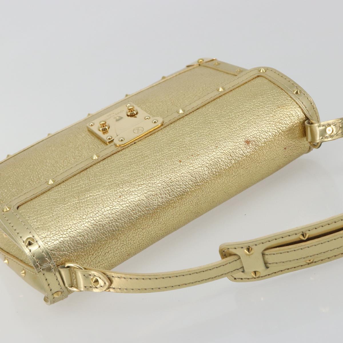 LOUIS VUITTON Suhari Emerble Shoulder Bag Leather Gold LV Auth 192434V