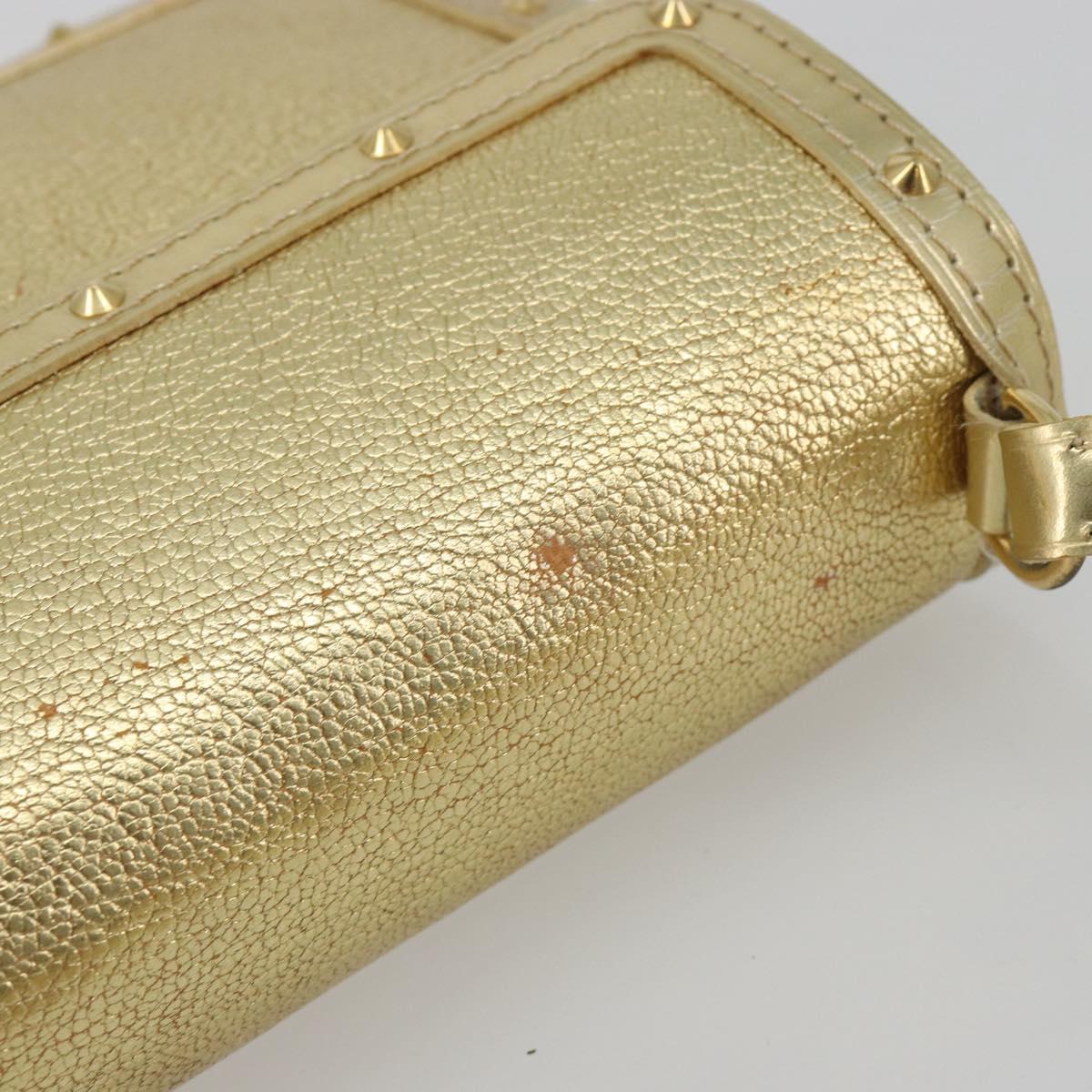 LOUIS VUITTON Suhari Emerble Shoulder Bag Leather Gold LV Auth 192434V