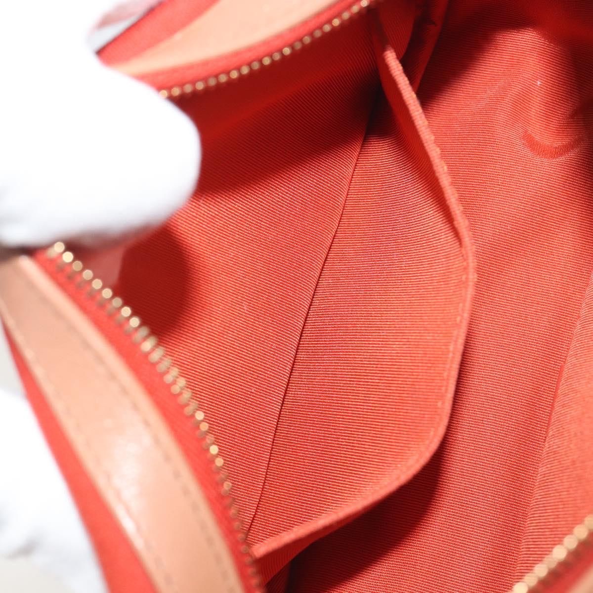 CHANEL Matelasse Chain Shoulder Bag Lamb Skin Orange Gold CC Auth 192436SAM