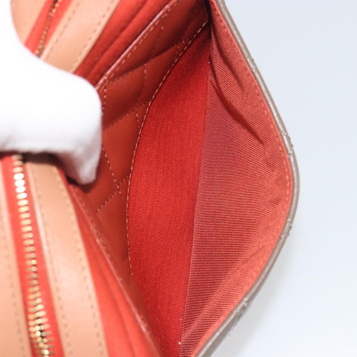 CHANEL Matelasse Chain Shoulder Bag Lamb Skin Orange Gold CC Auth 192436SAM