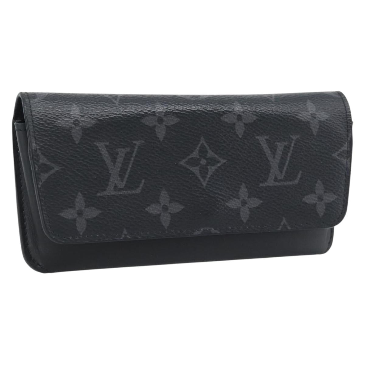 LOUIS VUITTON Monogram Eclipse Etui Lunette Woody Case GI0296 LV Auth 192438
