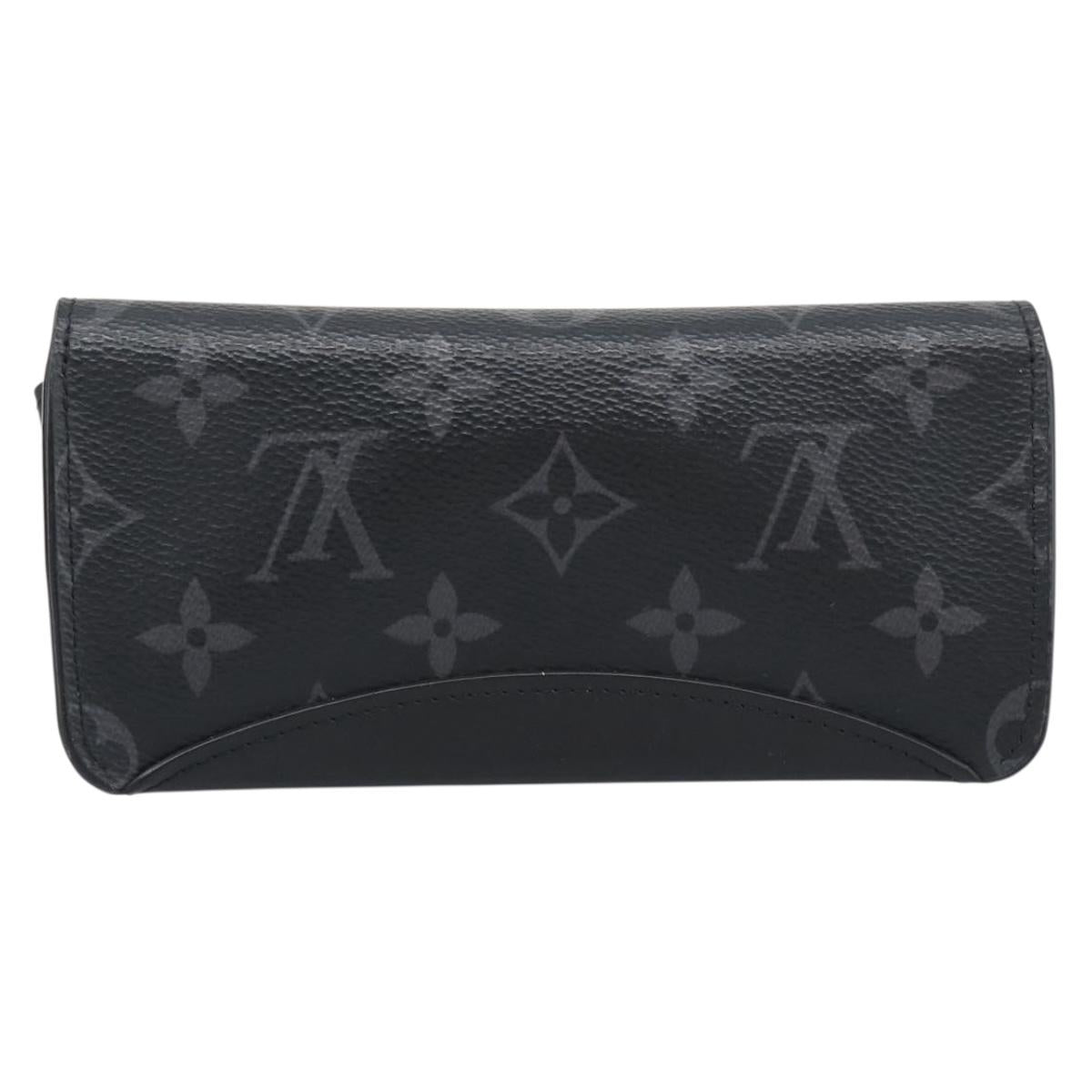 LOUIS VUITTON Monogram Eclipse Etui Lunette Woody Case GI0296 LV Auth 192438