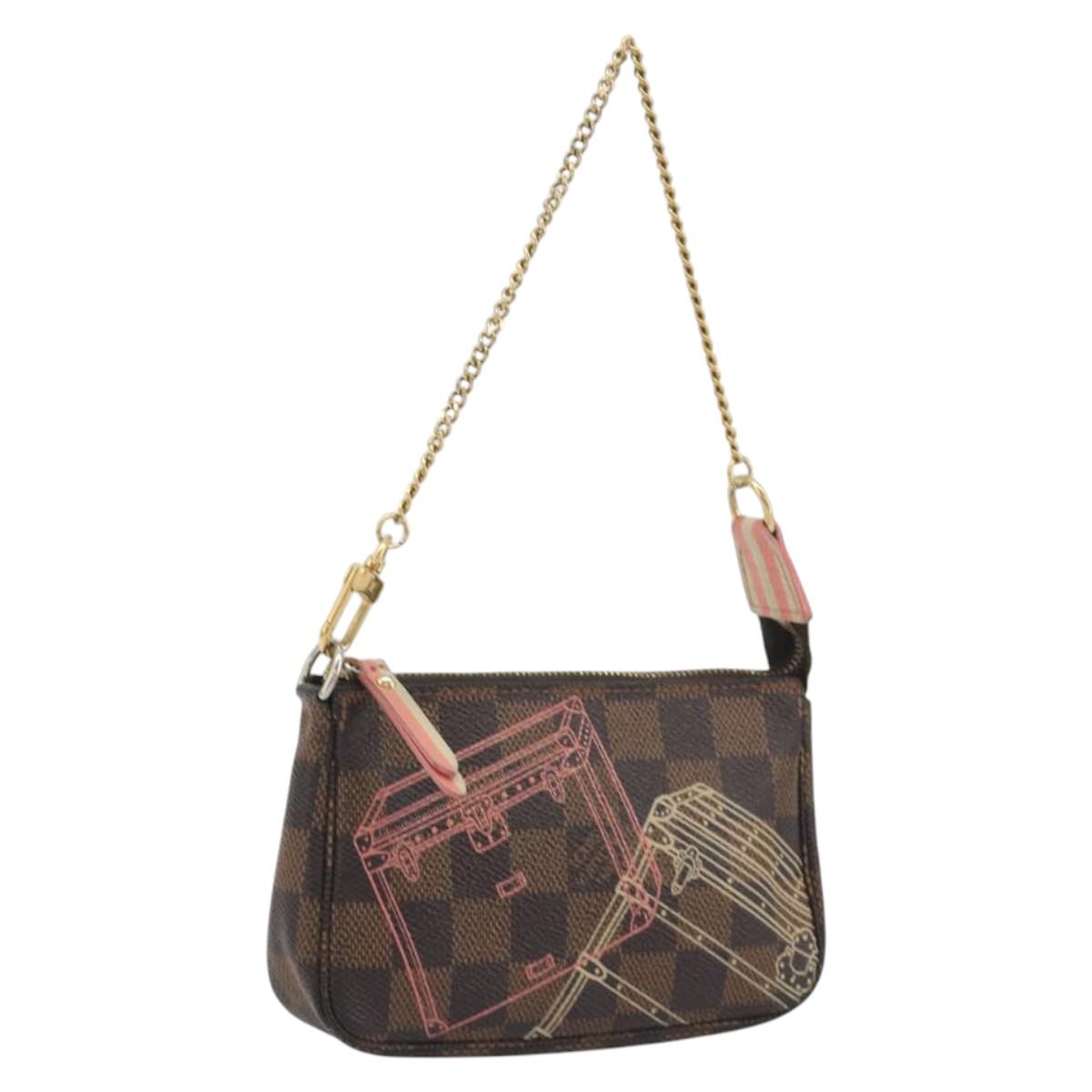 LOUIS VUITTON Damier Ebene Trunk Mini Pochette Accessoires N41433 Auth 192441A