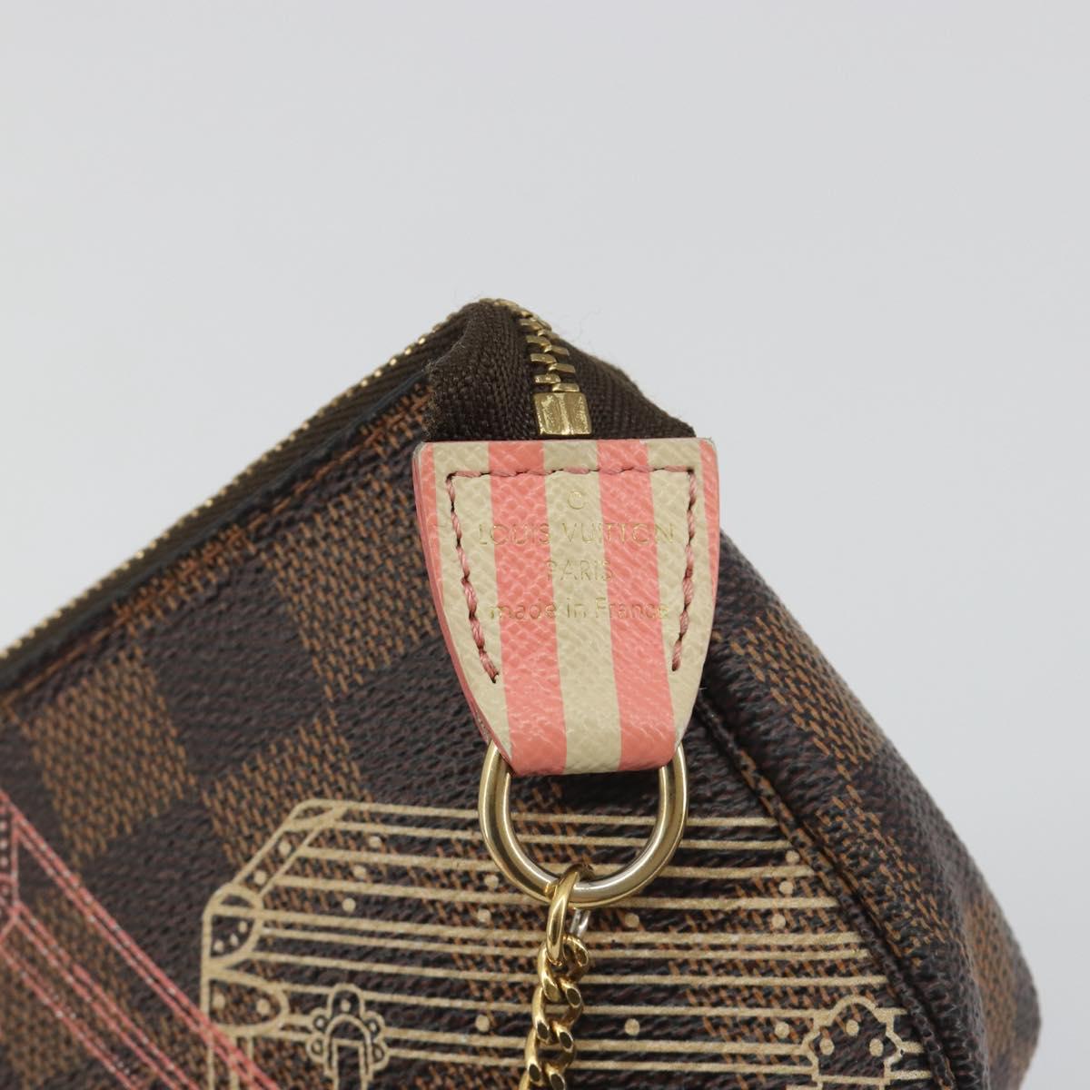 LOUIS VUITTON Damier Ebene Trunk Mini Pochette Accessoires N41433 Auth 192441A
