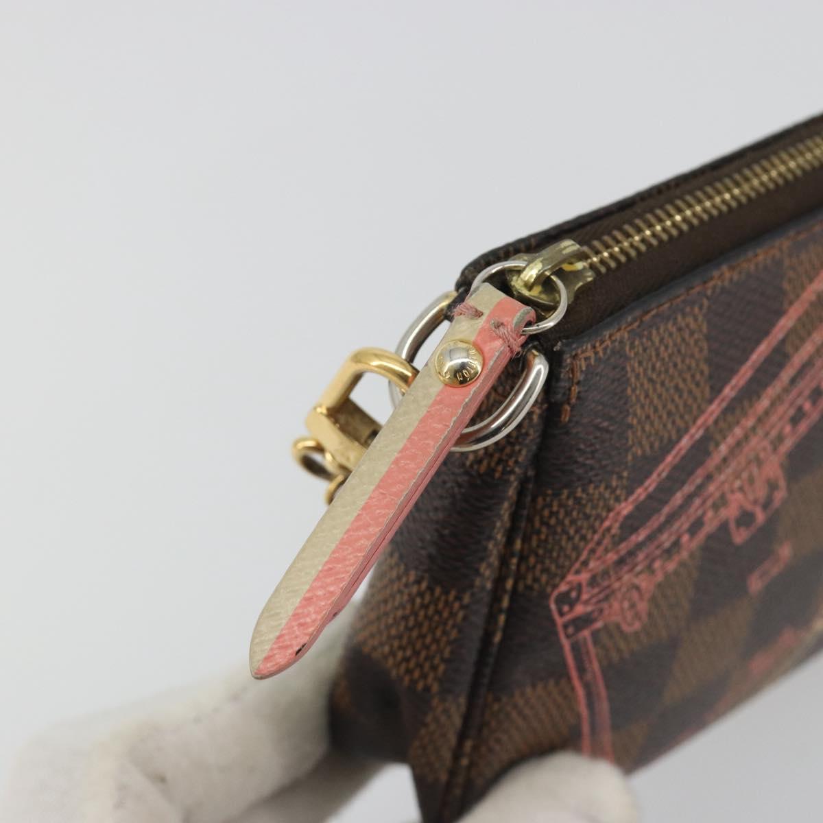 LOUIS VUITTON Damier Ebene Trunk Mini Pochette Accessoires N41433 Auth 192441A