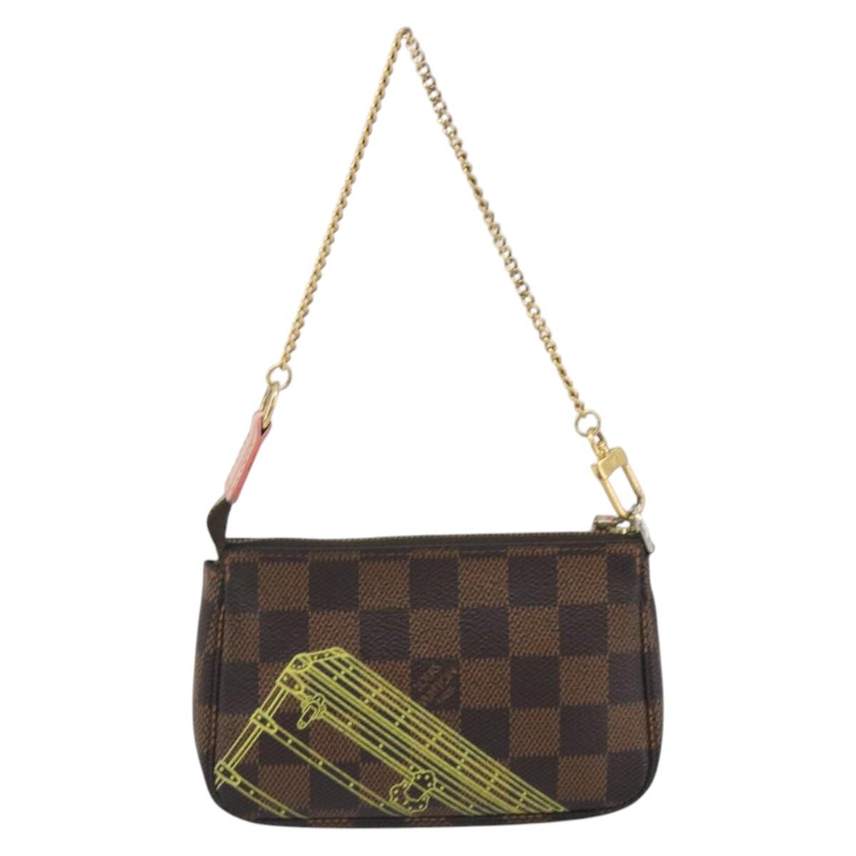 LOUIS VUITTON Damier Ebene Trunk Mini Pochette Accessoires N41433 Auth 192441A