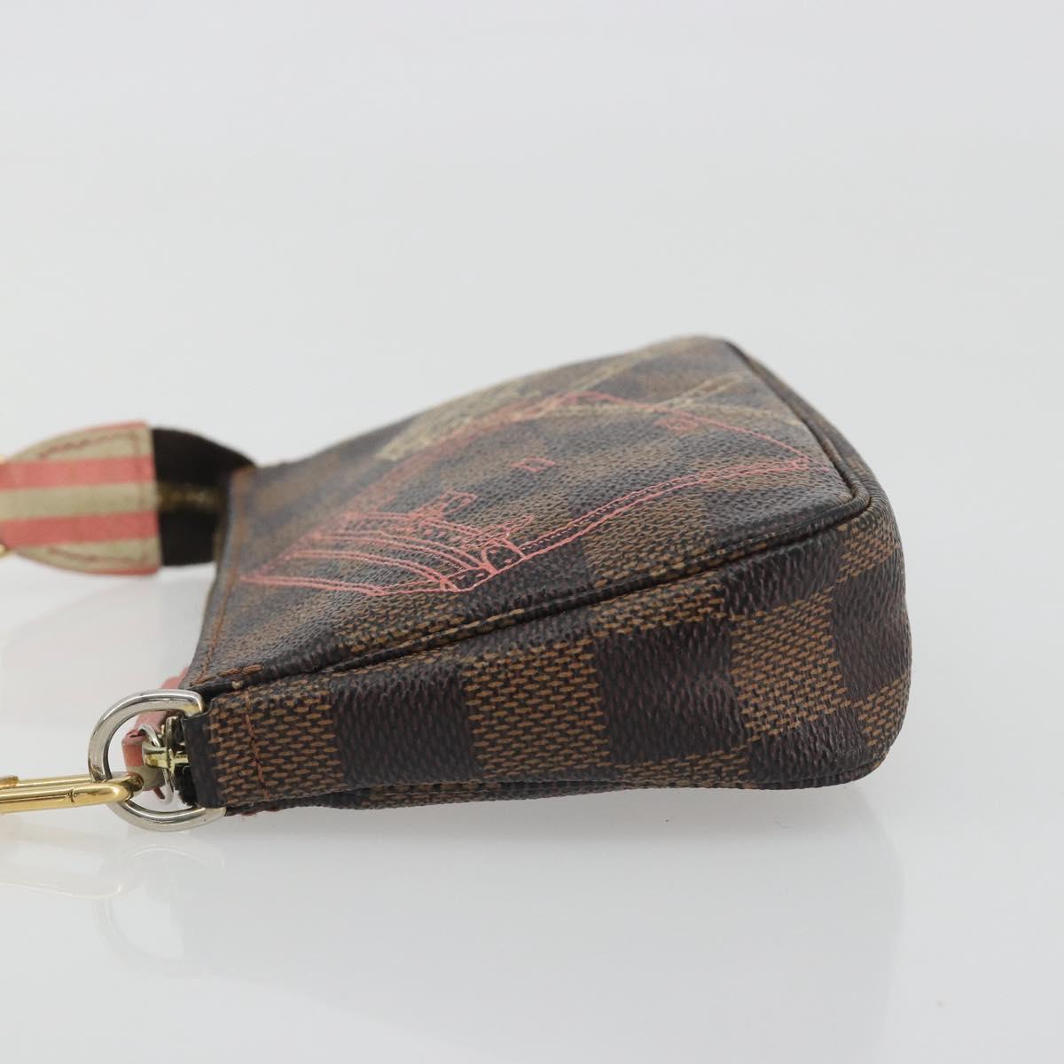 LOUIS VUITTON Damier Ebene Trunk Mini Pochette Accessoires N41433 Auth 192441A