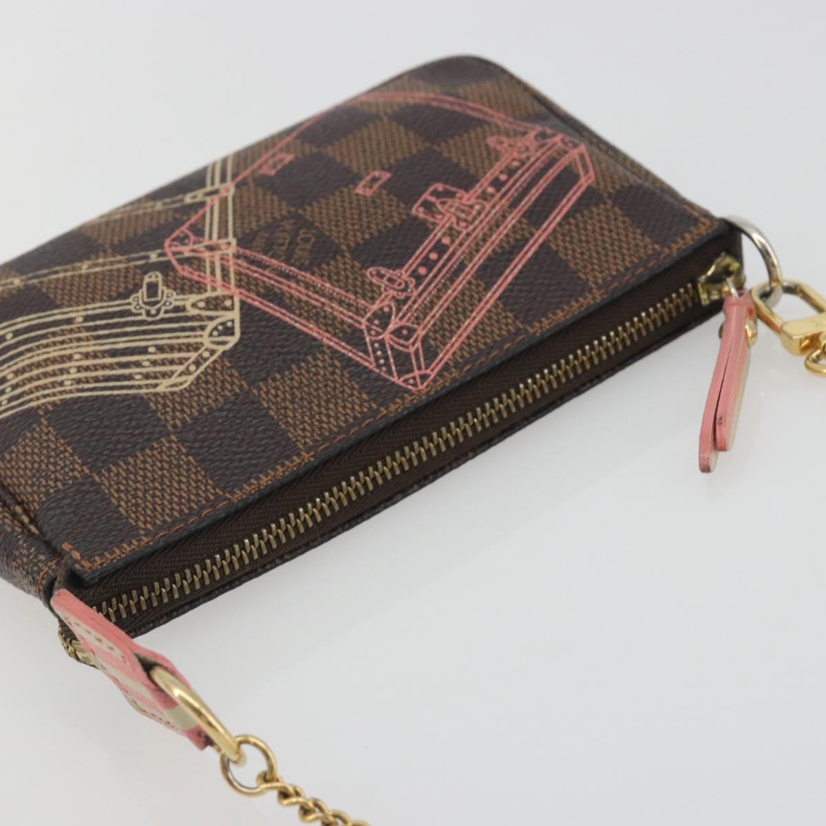 LOUIS VUITTON Damier Ebene Trunk Mini Pochette Accessoires N41433 Auth 192441A