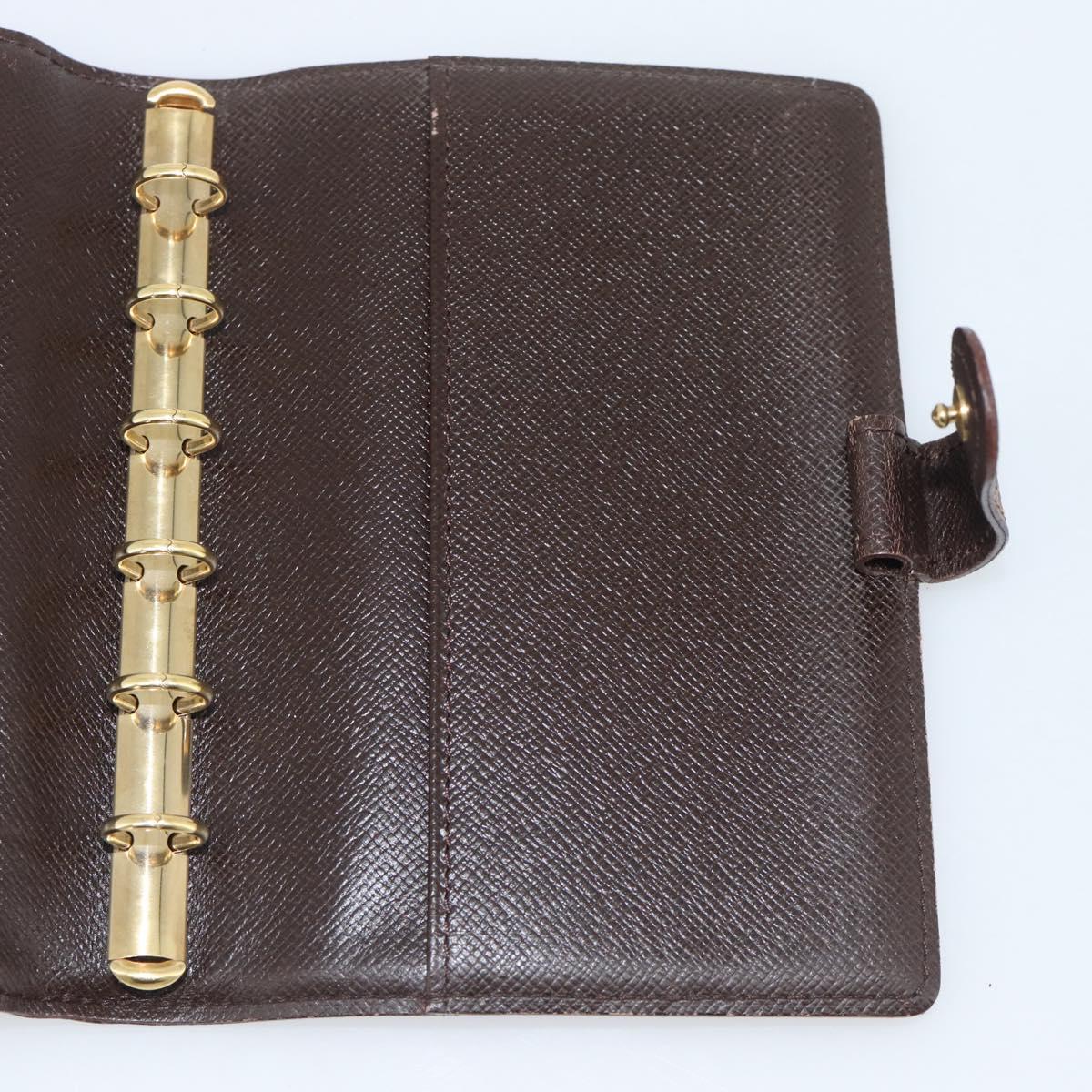 LOUIS VUITTON Damier Ebene Agenda PM Day Planner Cover R20700 LV Auth 192442