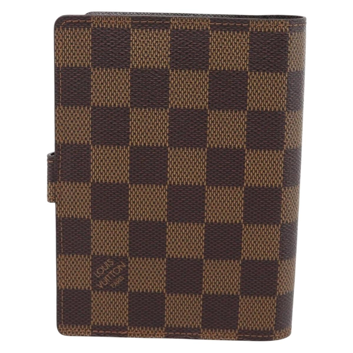 LOUIS VUITTON Damier Ebene Agenda PM Day Planner Cover R20700 LV Auth 192442