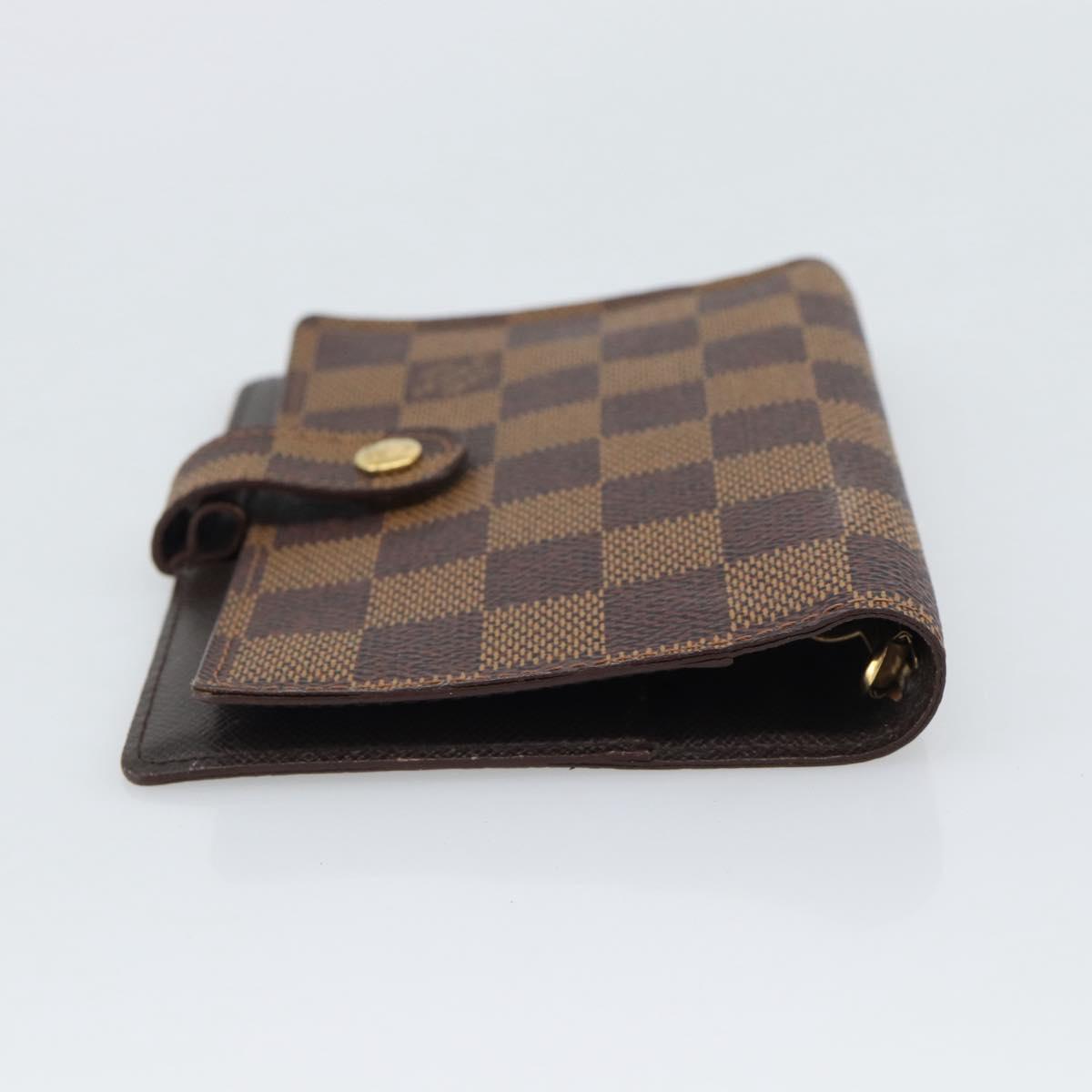 LOUIS VUITTON Damier Ebene Agenda PM Day Planner Cover R20700 LV Auth 192442