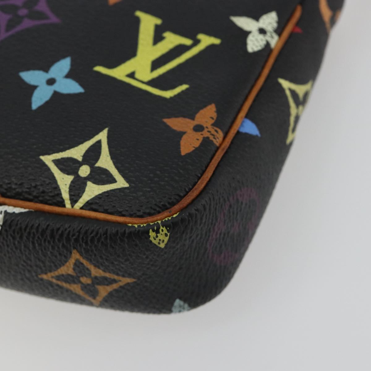 LOUIS VUITTON Multicolor Pochette Accessoires Pouch Black M92648 LV Auth 192454A