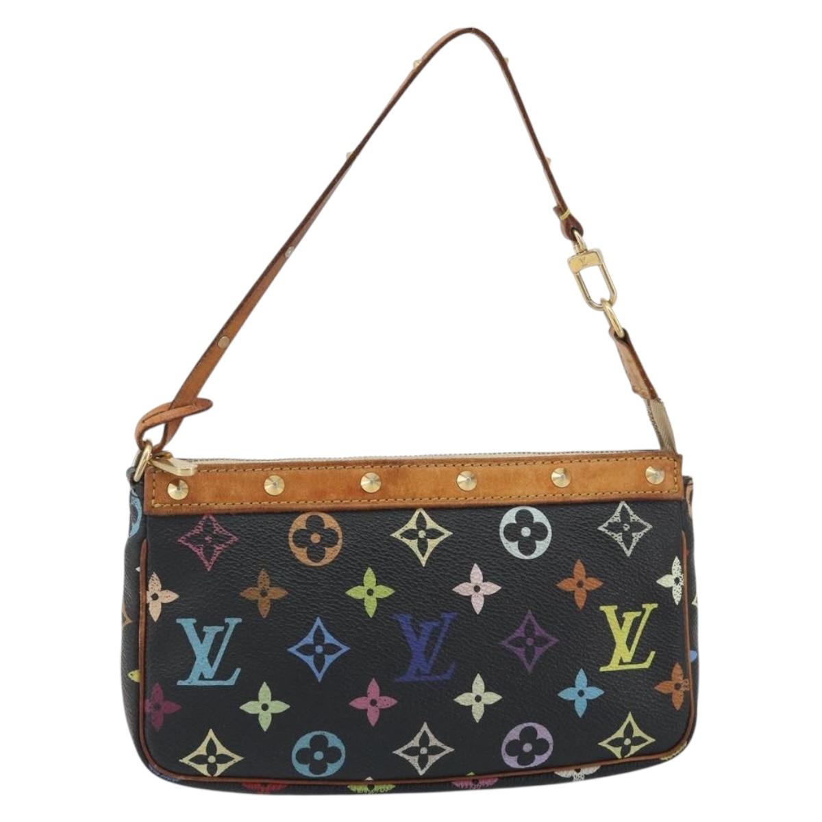 LOUIS VUITTON Multicolor Pochette Accessoires Pouch Black M92648 LV Auth 192454A