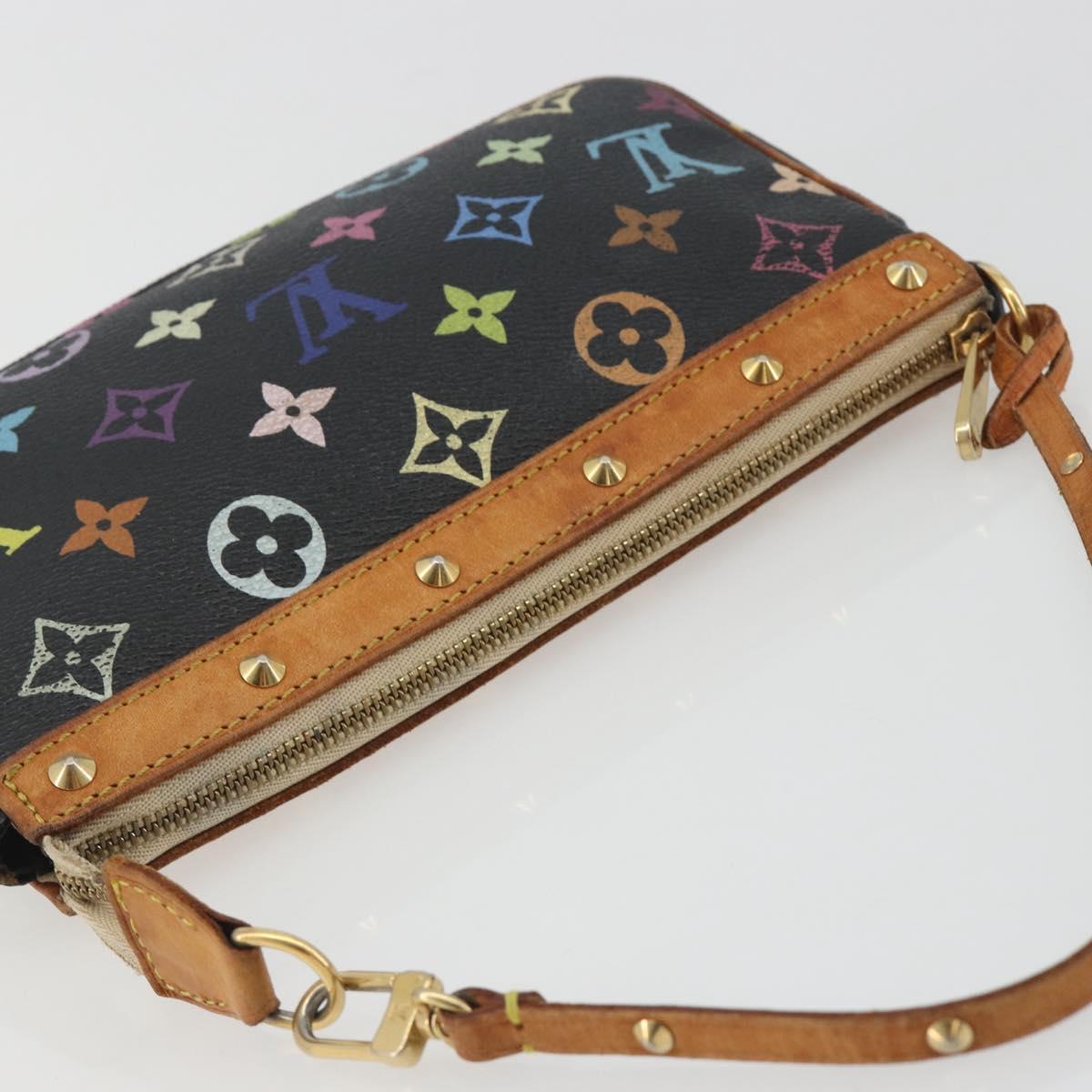 LOUIS VUITTON Multicolor Pochette Accessoires Pouch Black M92648 LV Auth 192454A