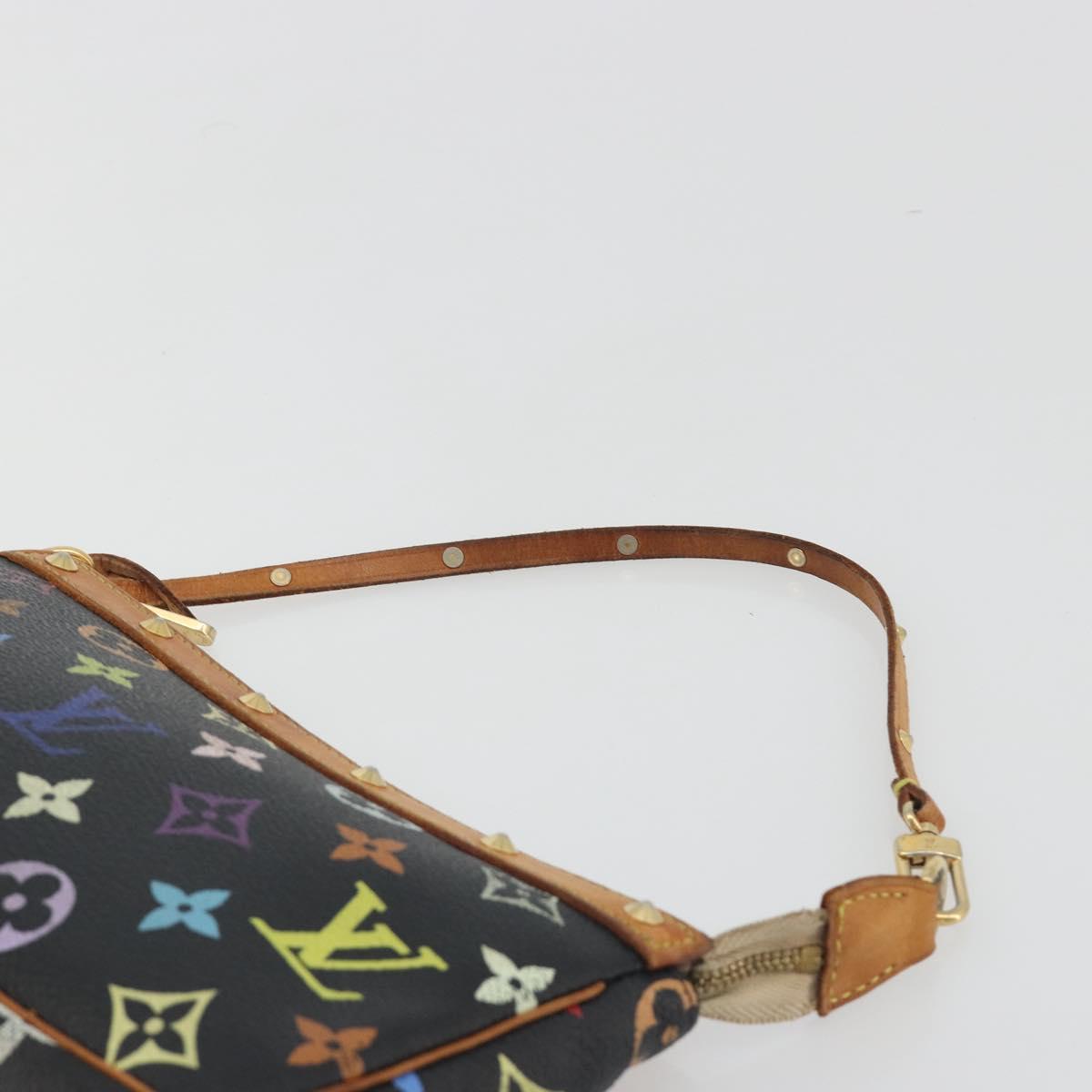 LOUIS VUITTON Multicolor Pochette Accessoires Pouch Black M92648 LV Auth 192454A