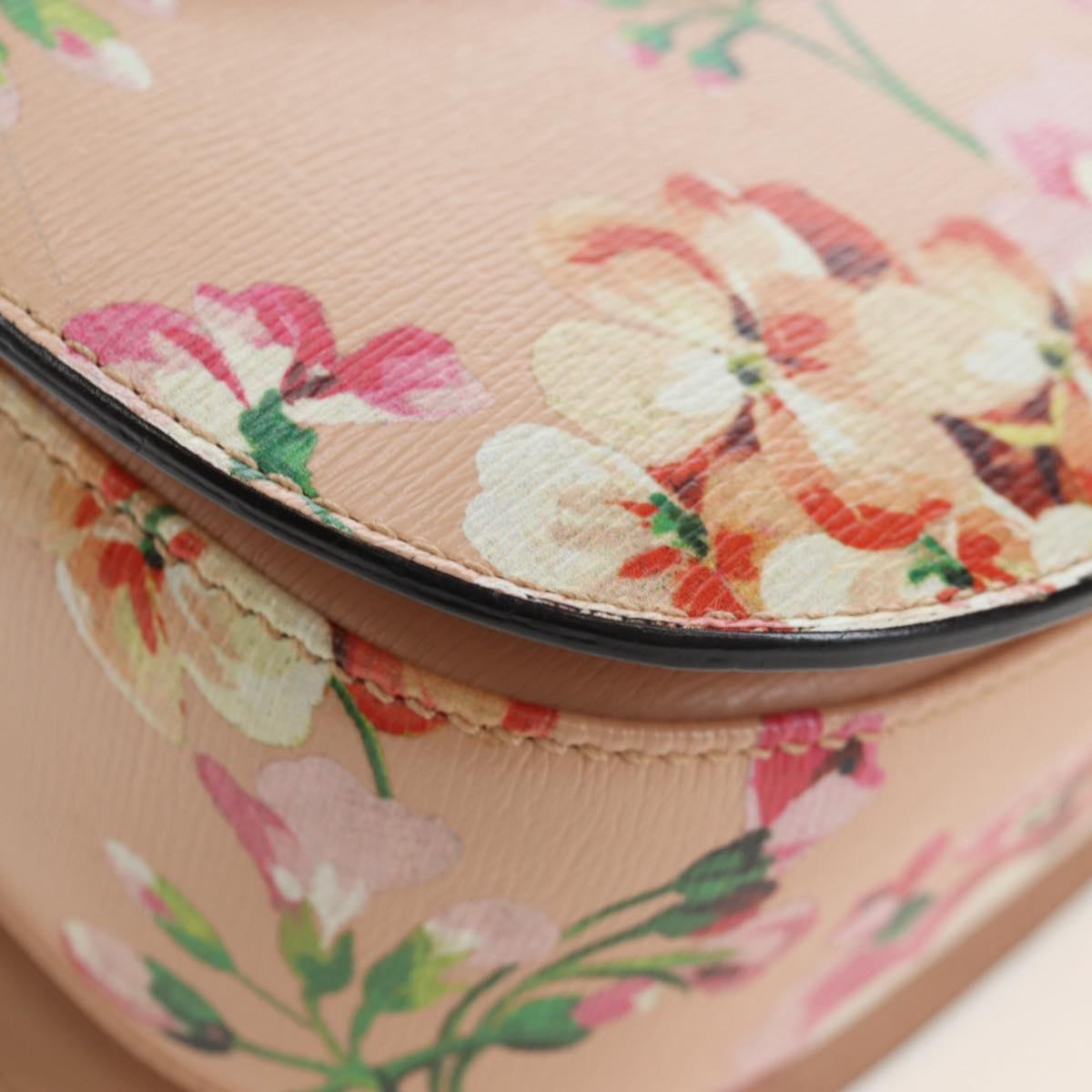 GUCCI Blooms Bamboo Hand Bag Leather 2way Pink Silver 409398 Auth 192456V
