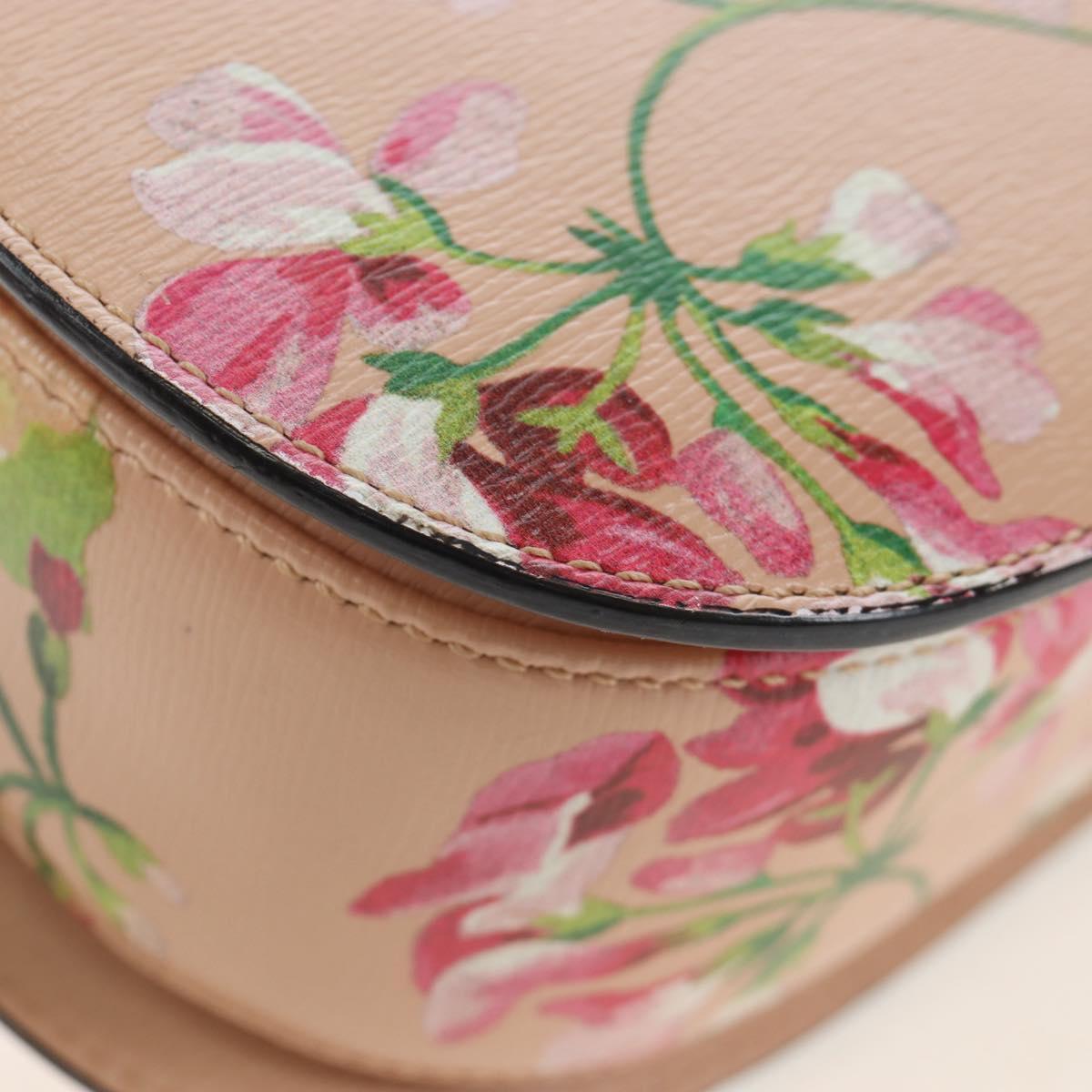 GUCCI Blooms Bamboo Hand Bag Leather 2way Pink Silver 409398 Auth 192456V