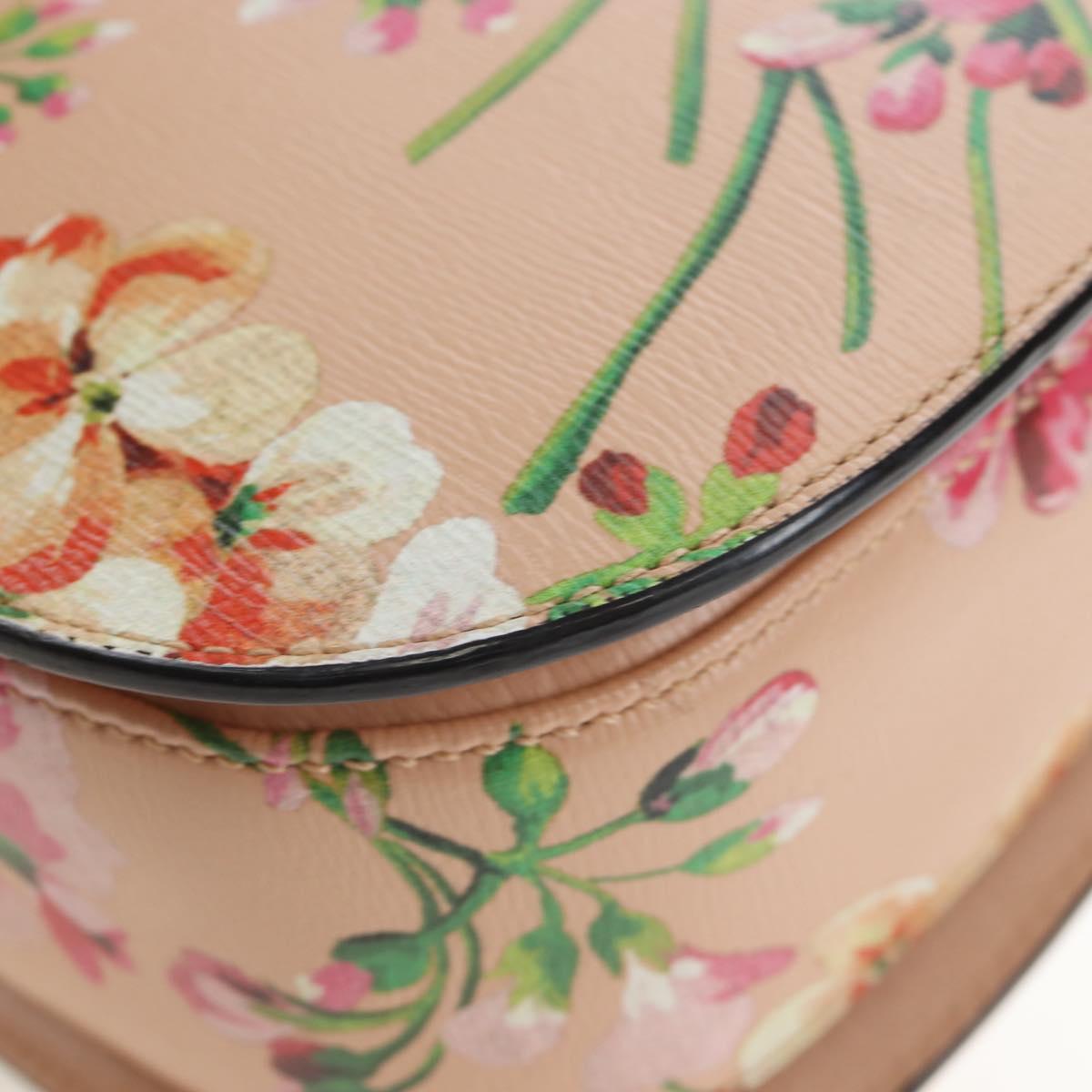 GUCCI Blooms Bamboo Hand Bag Leather 2way Pink Silver 409398 Auth 192456V