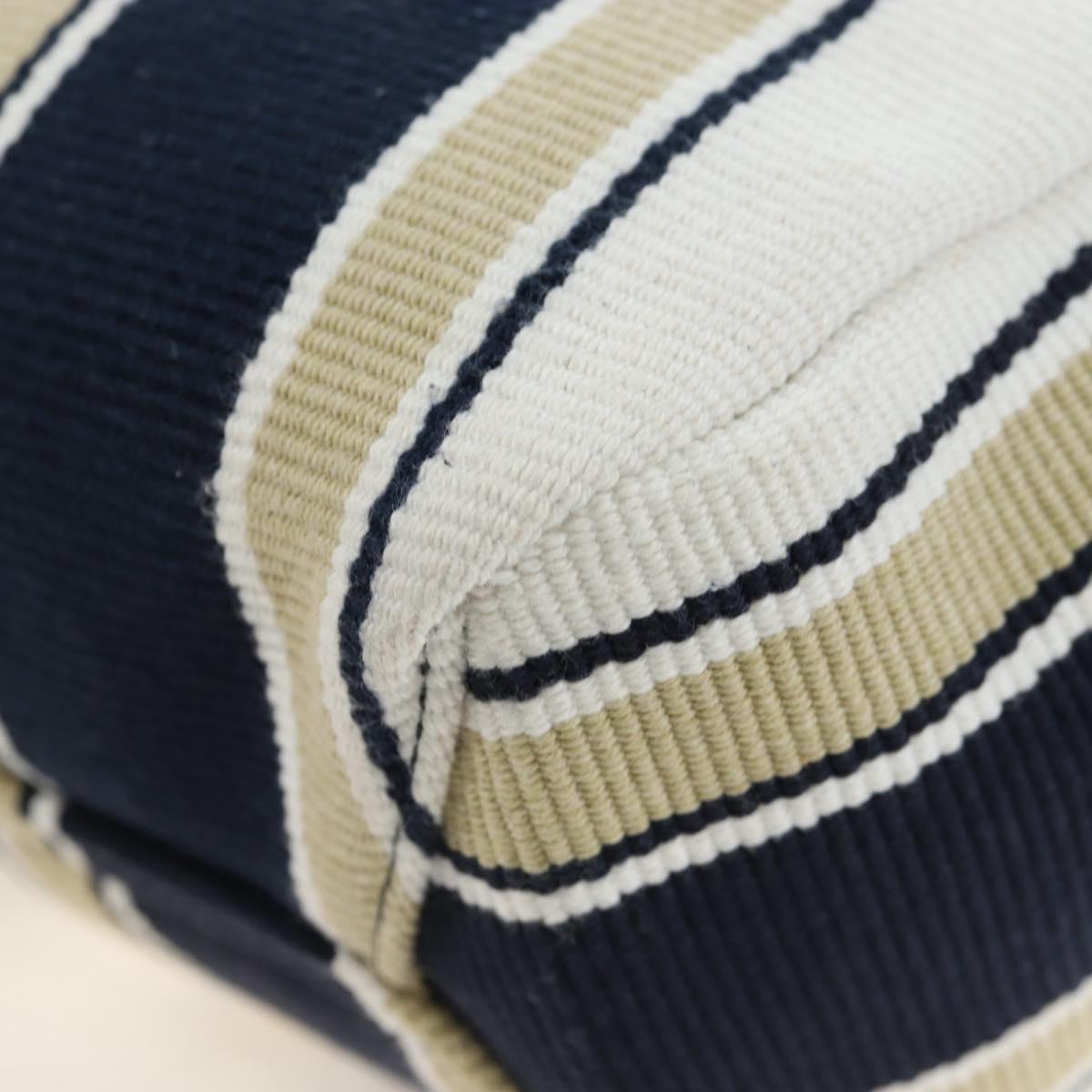 Miu Miu Tote Bag Canvas 2way Navy Gold Auth 192457SAM