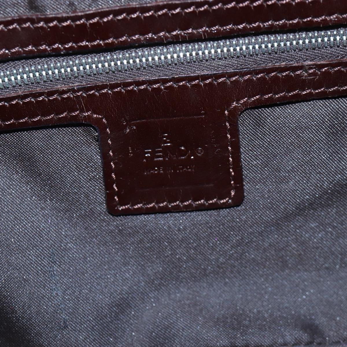 FENDI Zucca Canvas Mamma Baguette Shoulder Bag Brown Black Auth 192460M