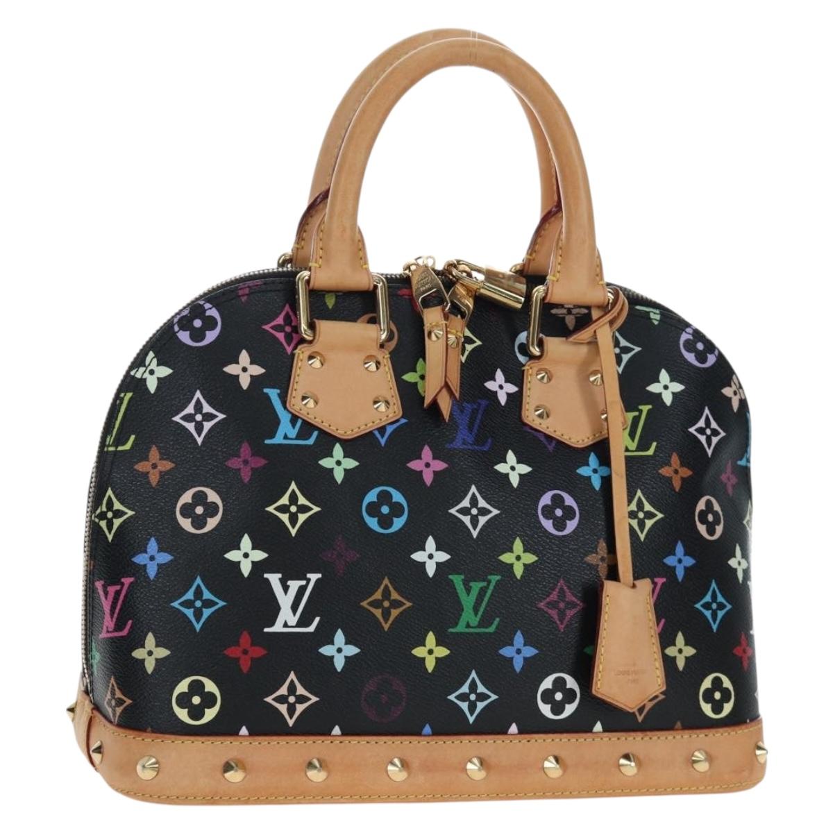 LOUIS VUITTON Monogram Multicolor Alma Hand Bag Black M92646 LV Auth 192464V