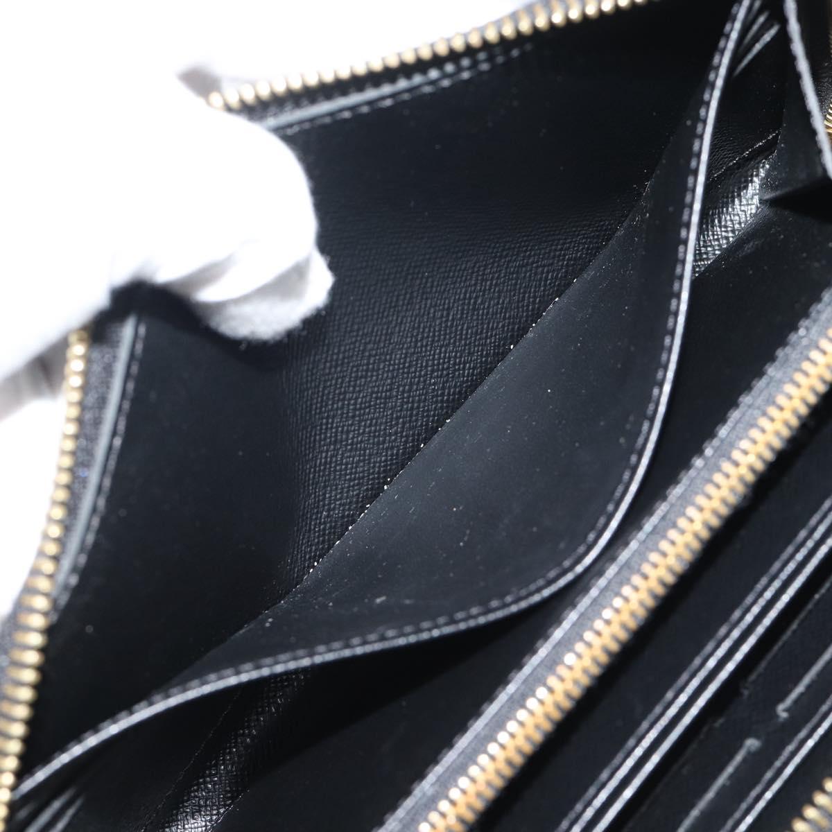 LOUIS VUITTON Epi Flower Zippy Wallet Long Wallet Black M62296 LV Auth 192465V
