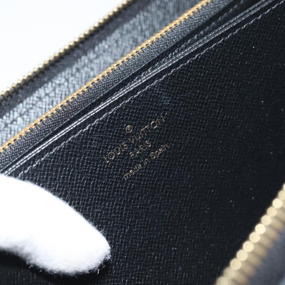 LOUIS VUITTON Epi Flower Zippy Wallet Long Wallet Black M62296 LV Auth 192465V